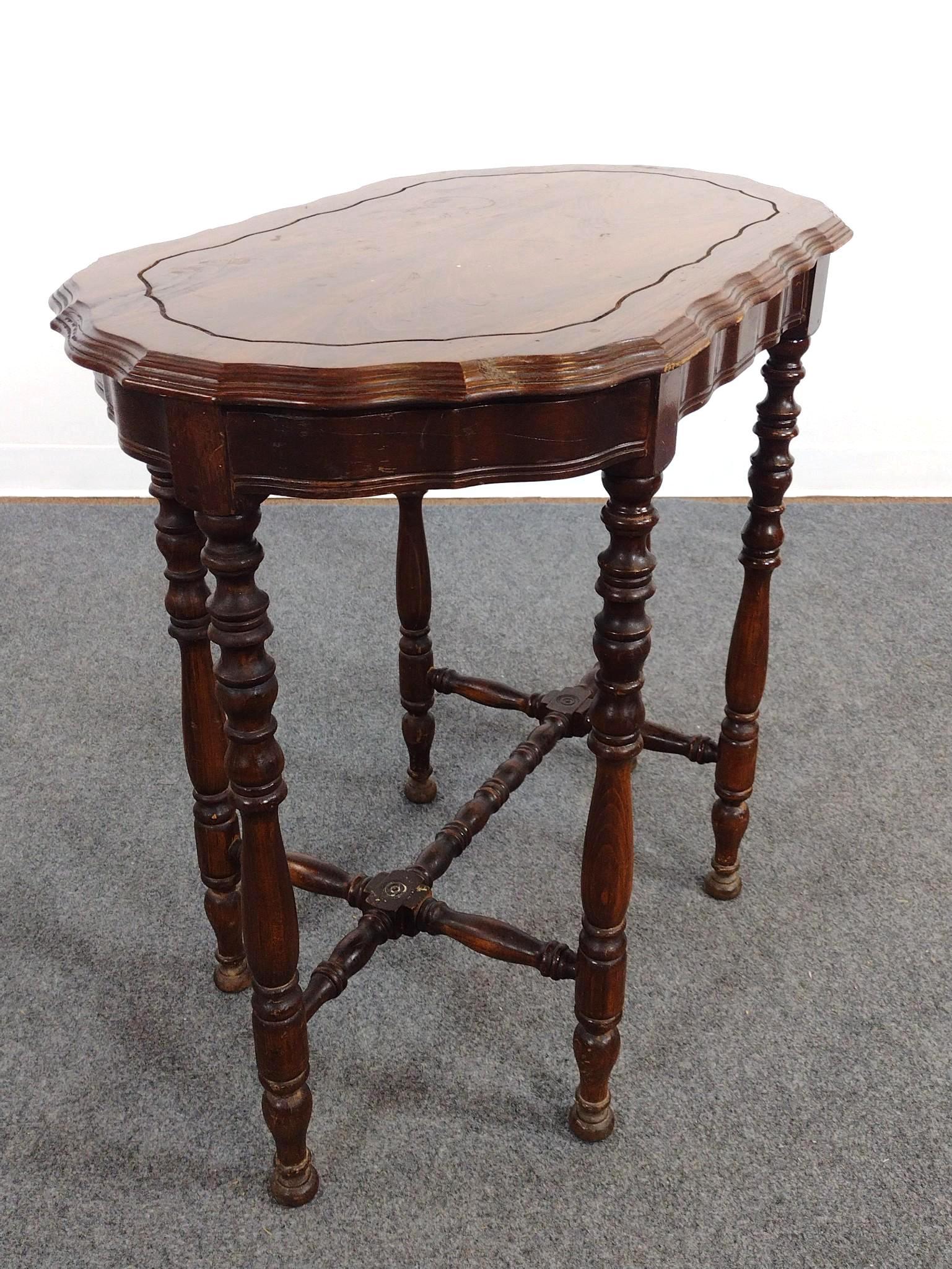 Antique Scalloped Parlor or Occasional Table