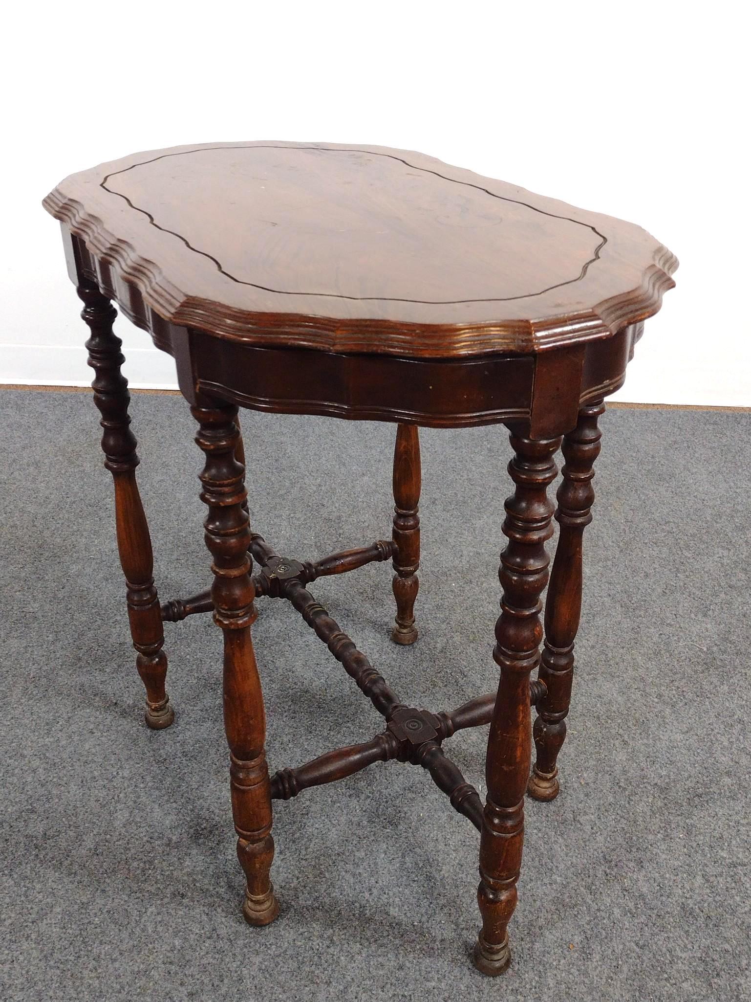 Antique Scalloped Parlor or Occasional Table