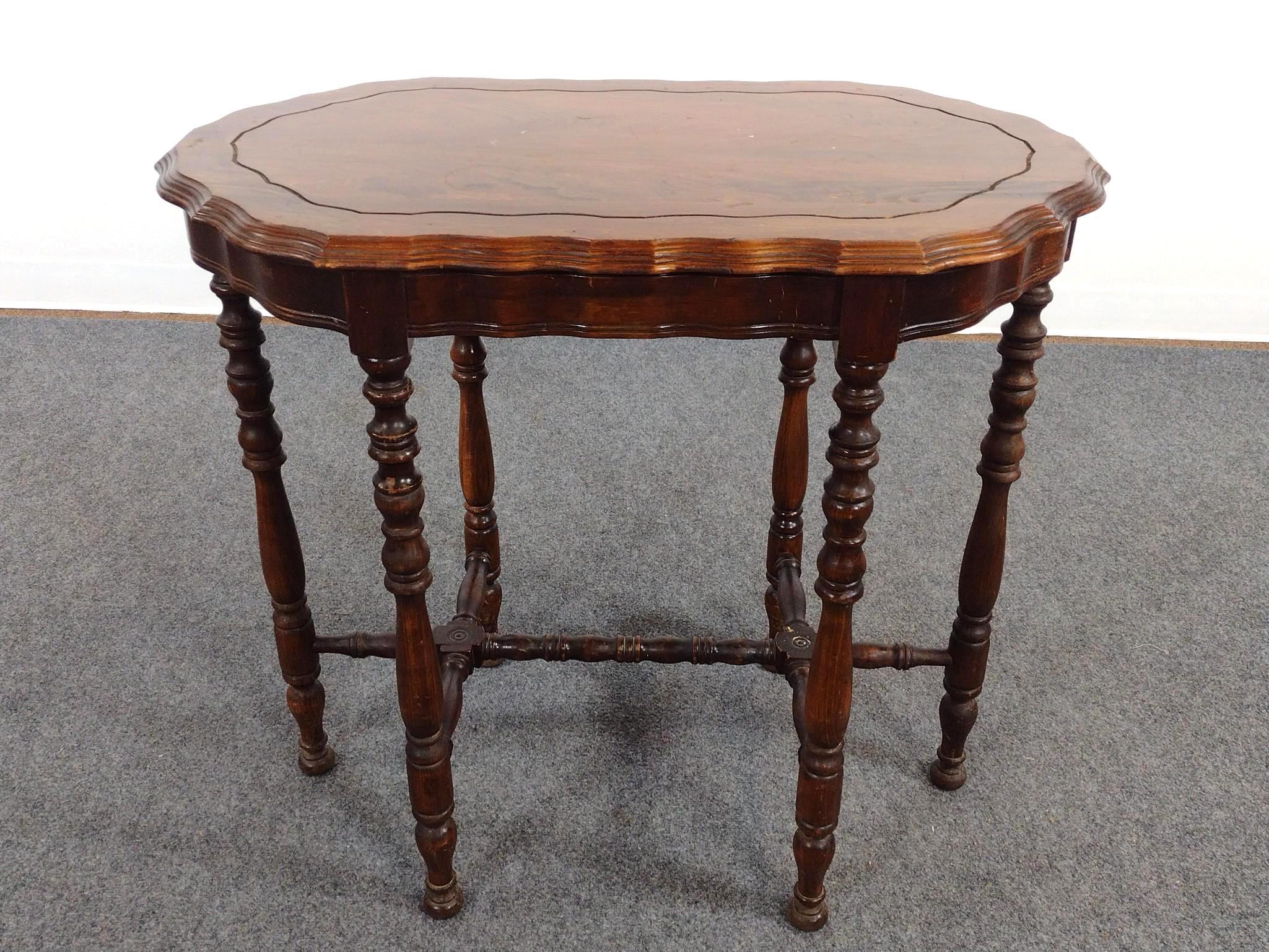 Antique Scalloped Parlor or Occasional Table