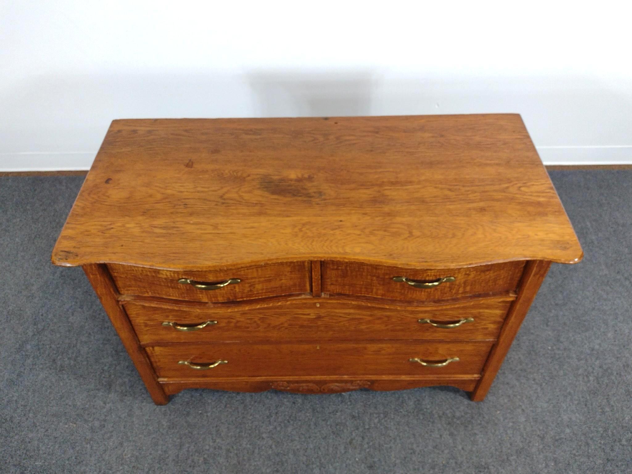 Antique Oak Serpentine Dresser