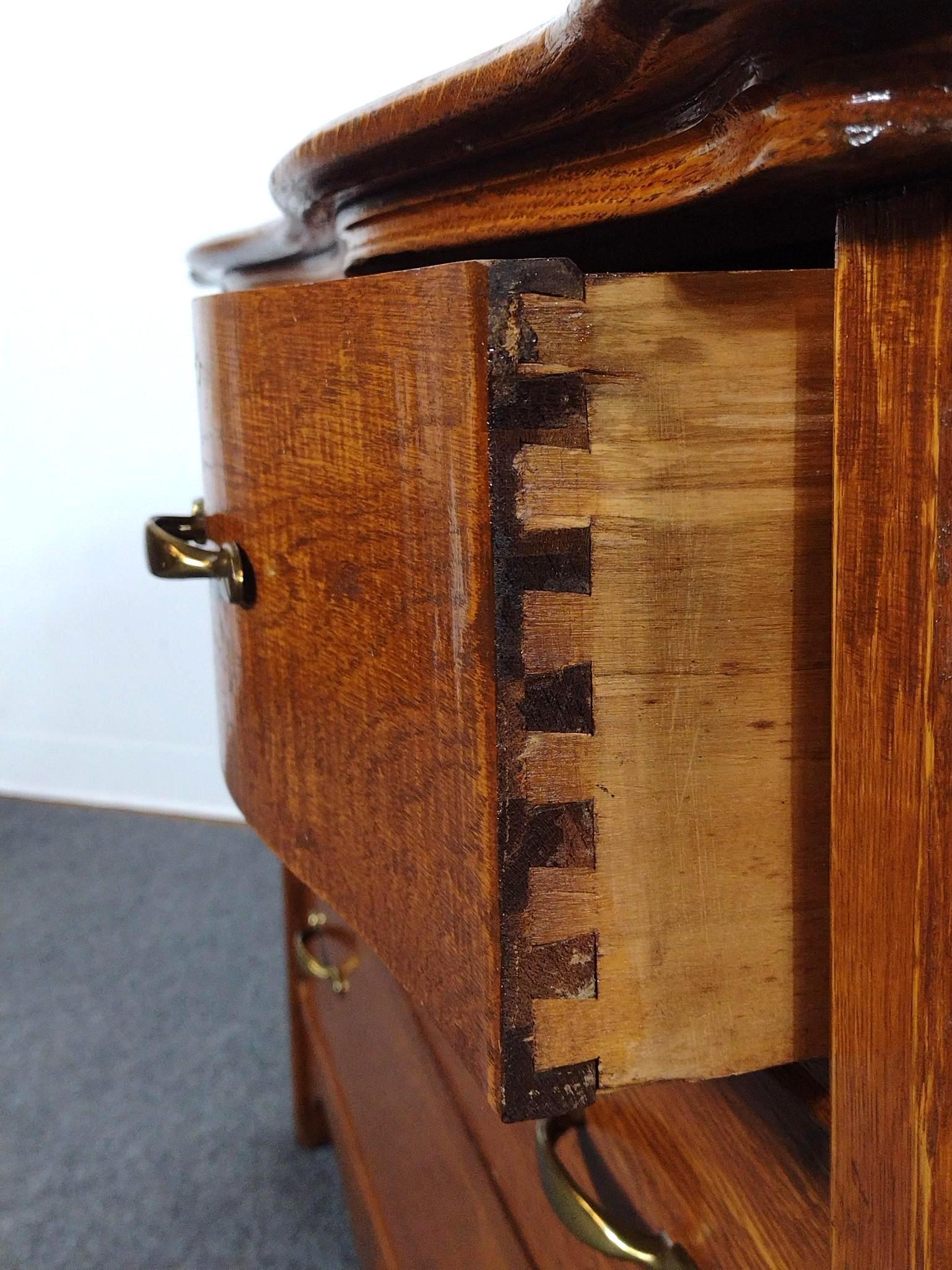 Antique Oak Serpentine Dresser