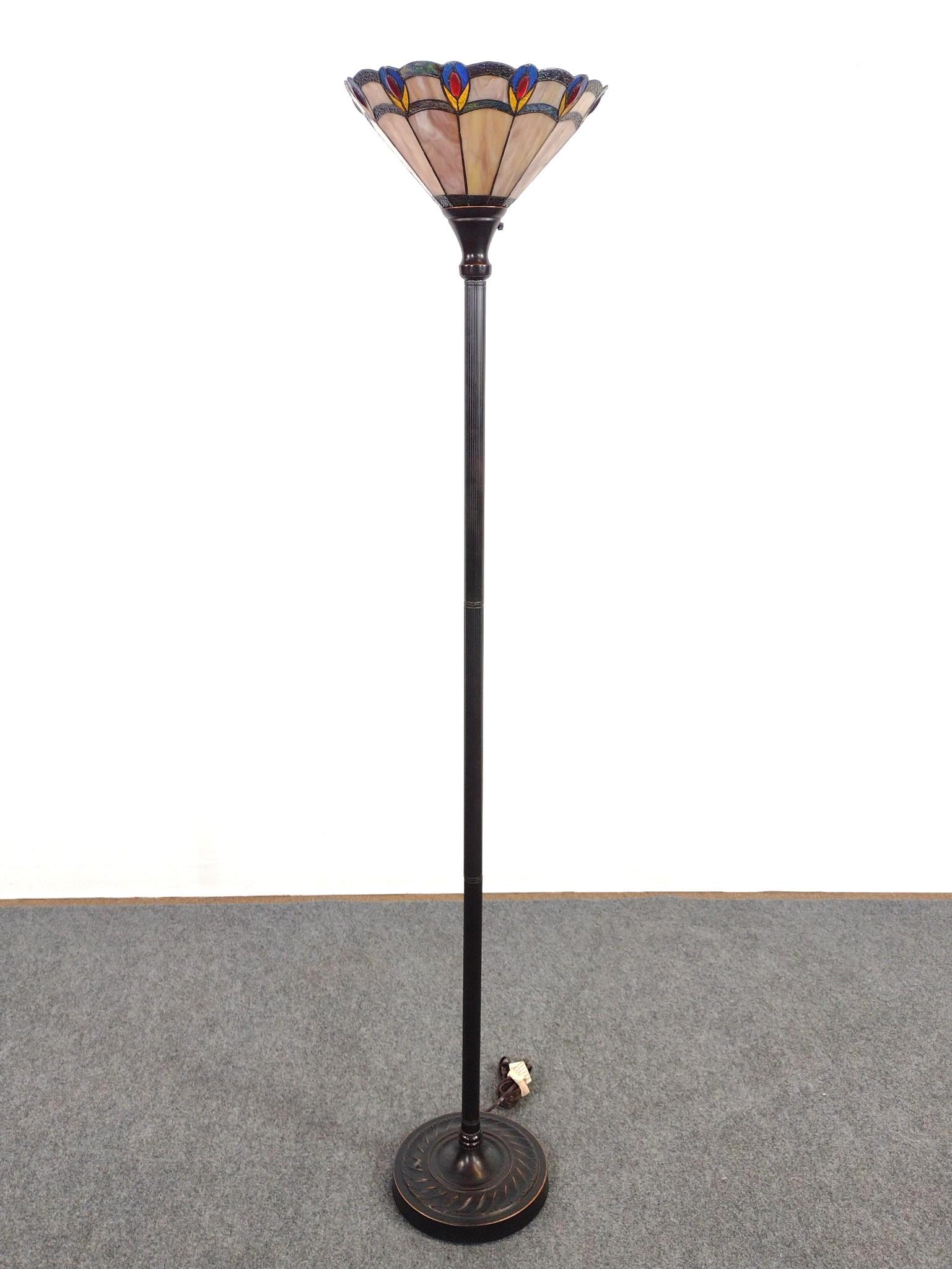 Tiffany Style Torchiere Floor Lamp