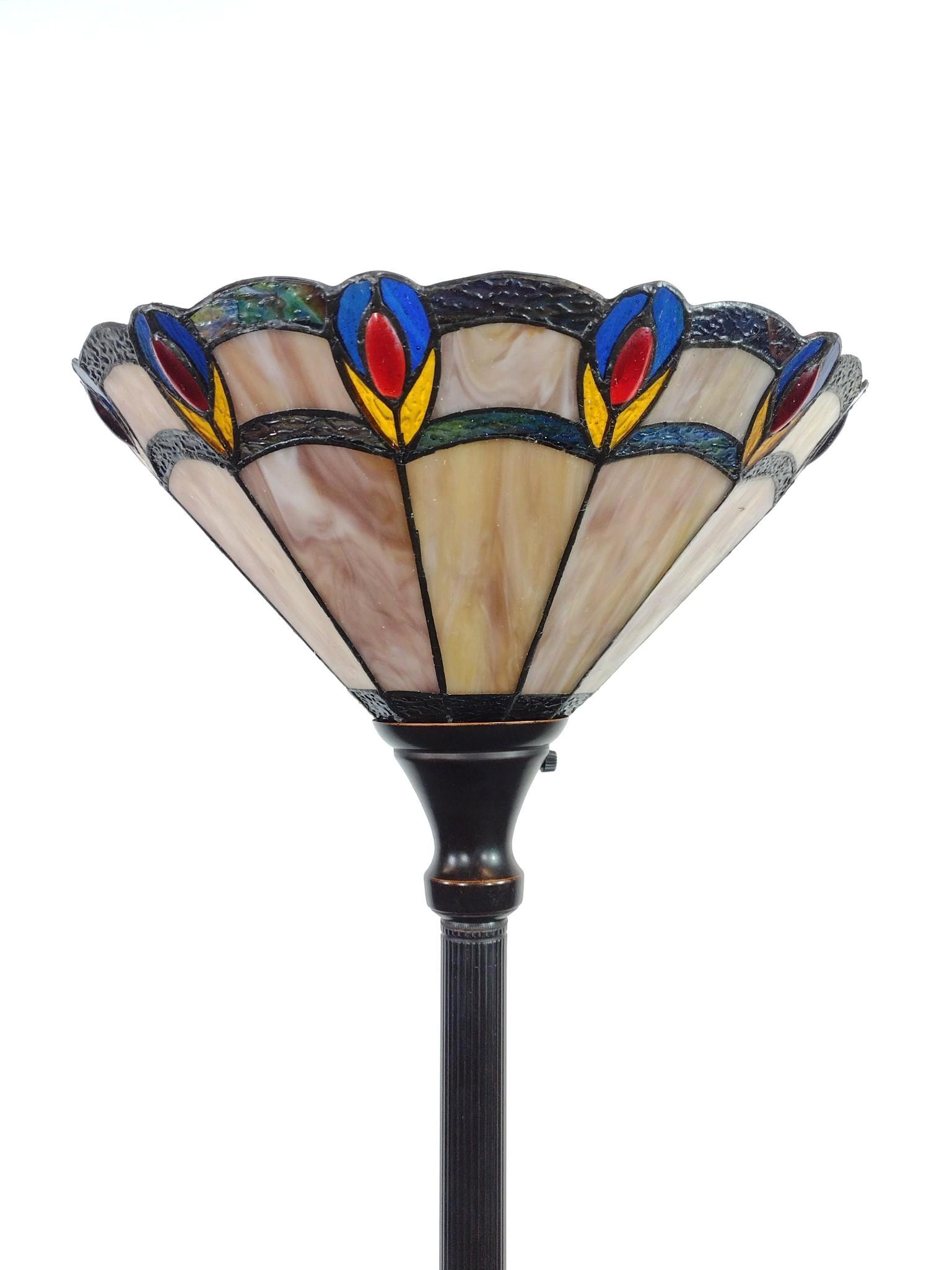 Tiffany Style Torchiere Floor Lamp