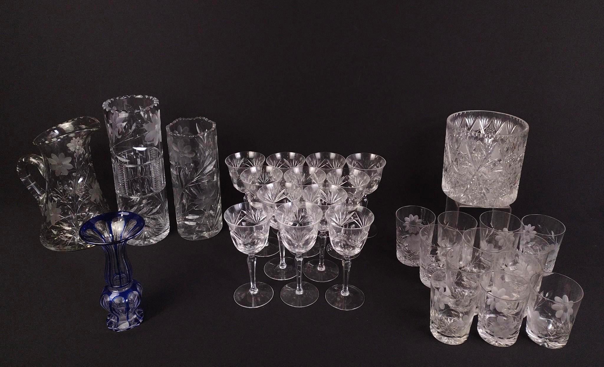 Cut Glass Drinkware & Vases