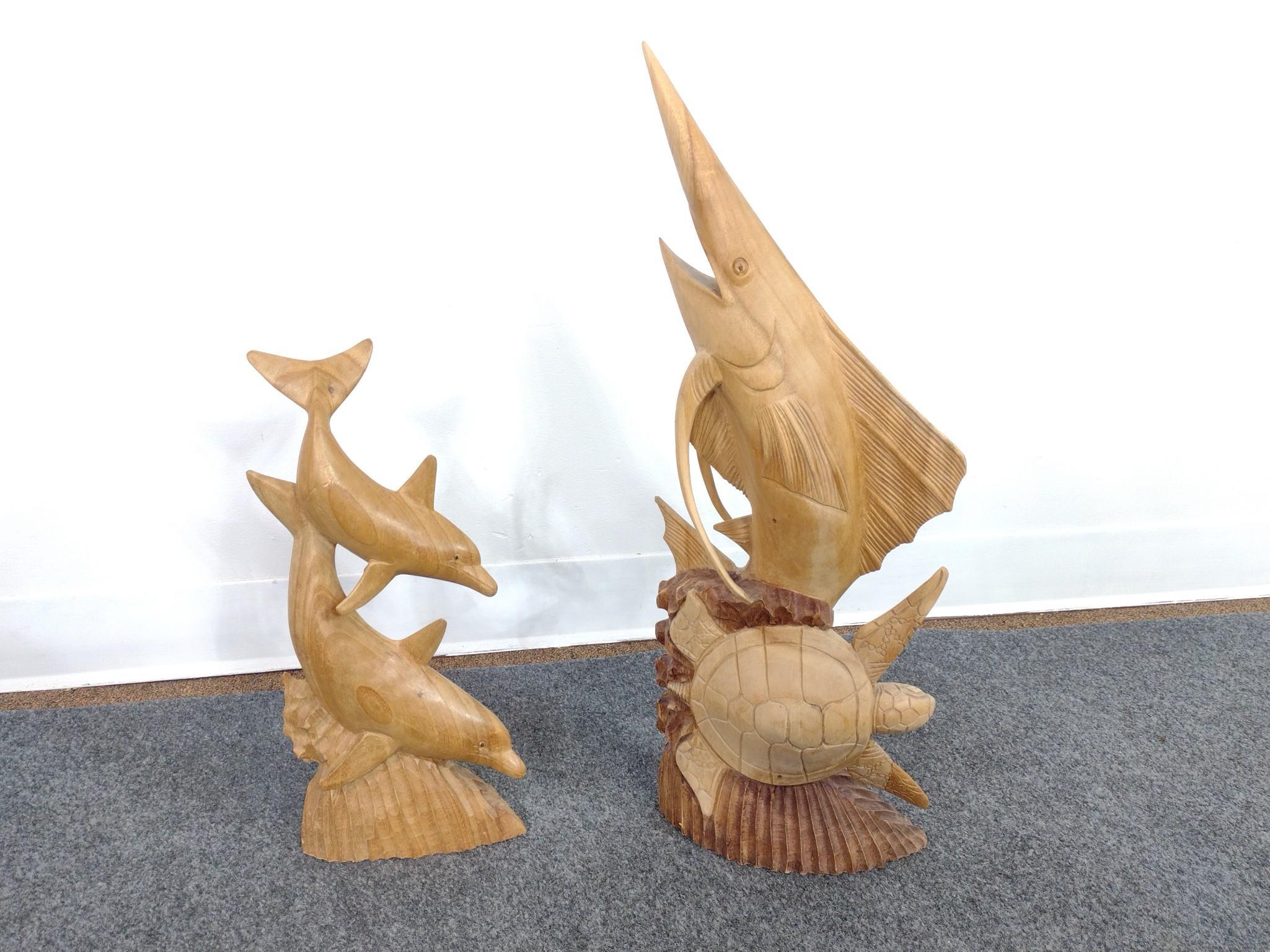 8 Hand Carved Nautical and Coastal Sculptures