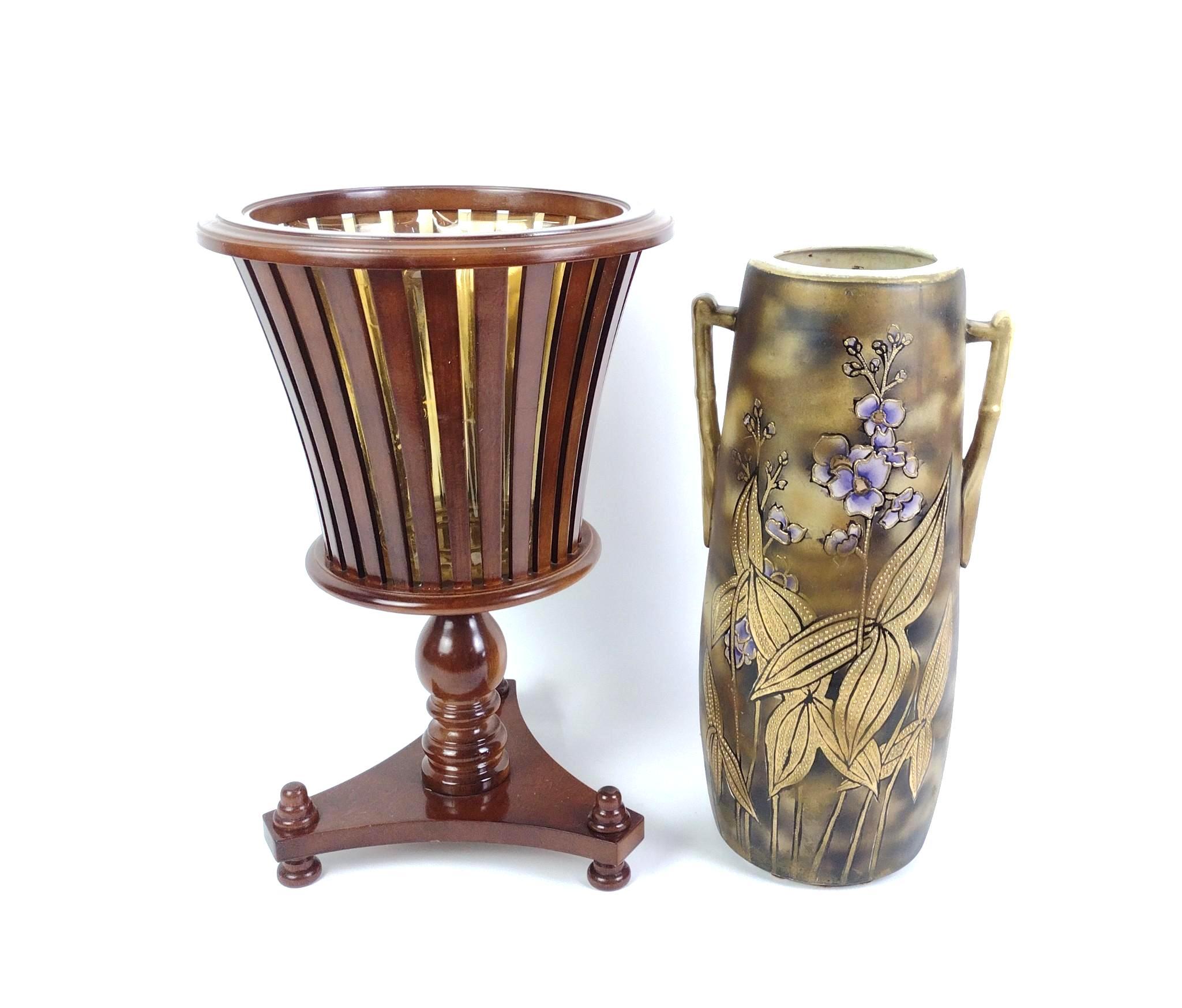 Art Nouveau Style Vase & Bombay Co. Plant Holder