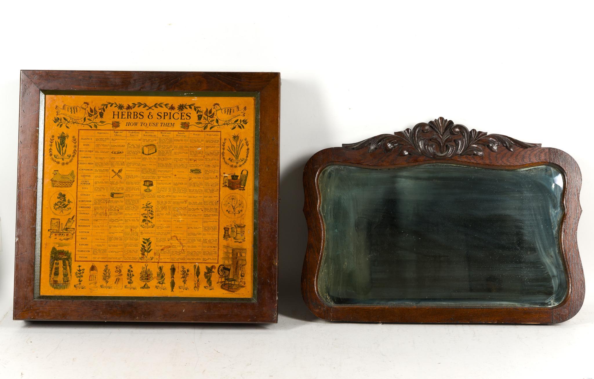 Spice Rack Chart & Antique Dresser Mirror