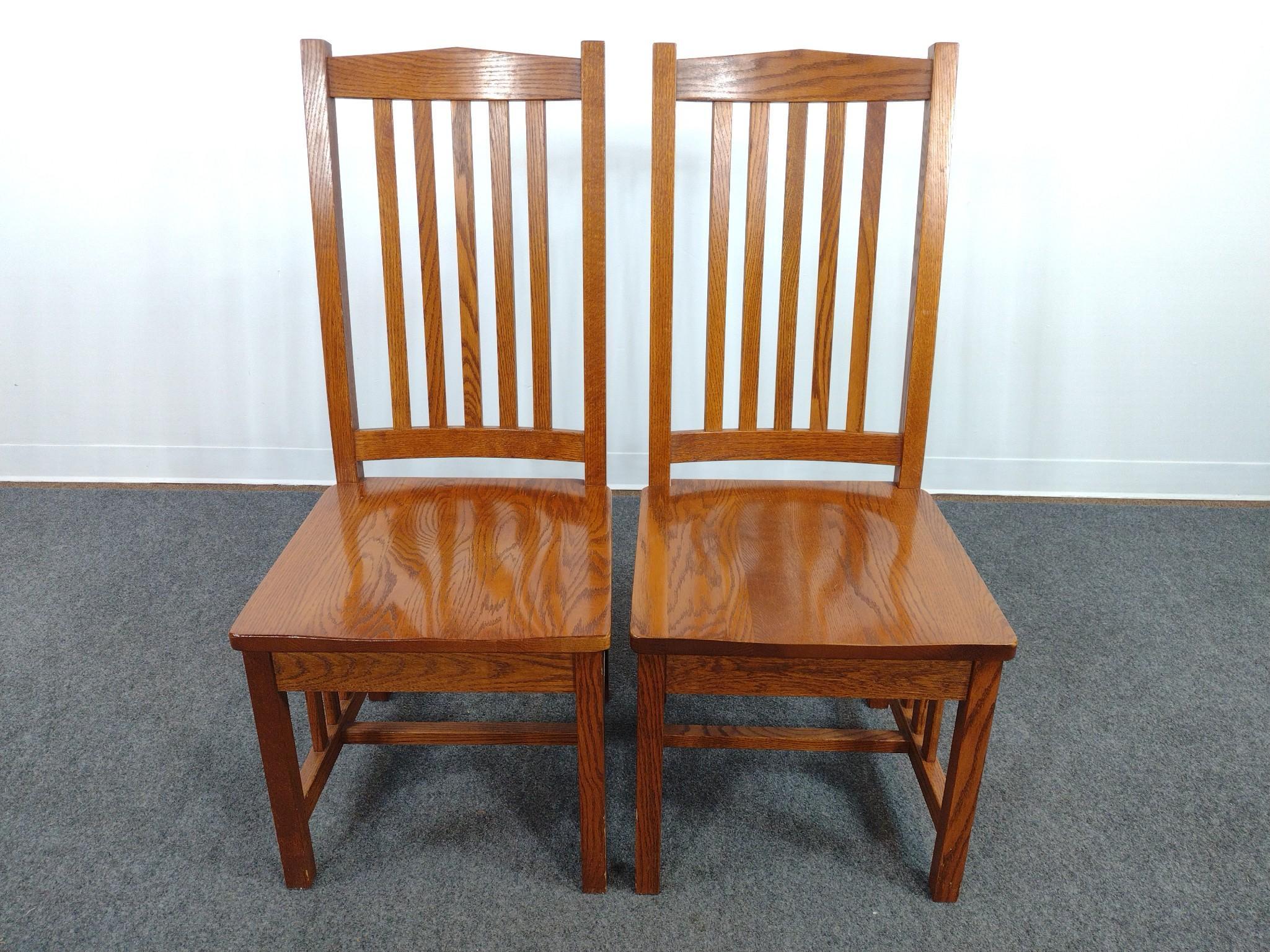 Set of 4 Arts and Crafts Mission Style Dining Chairs