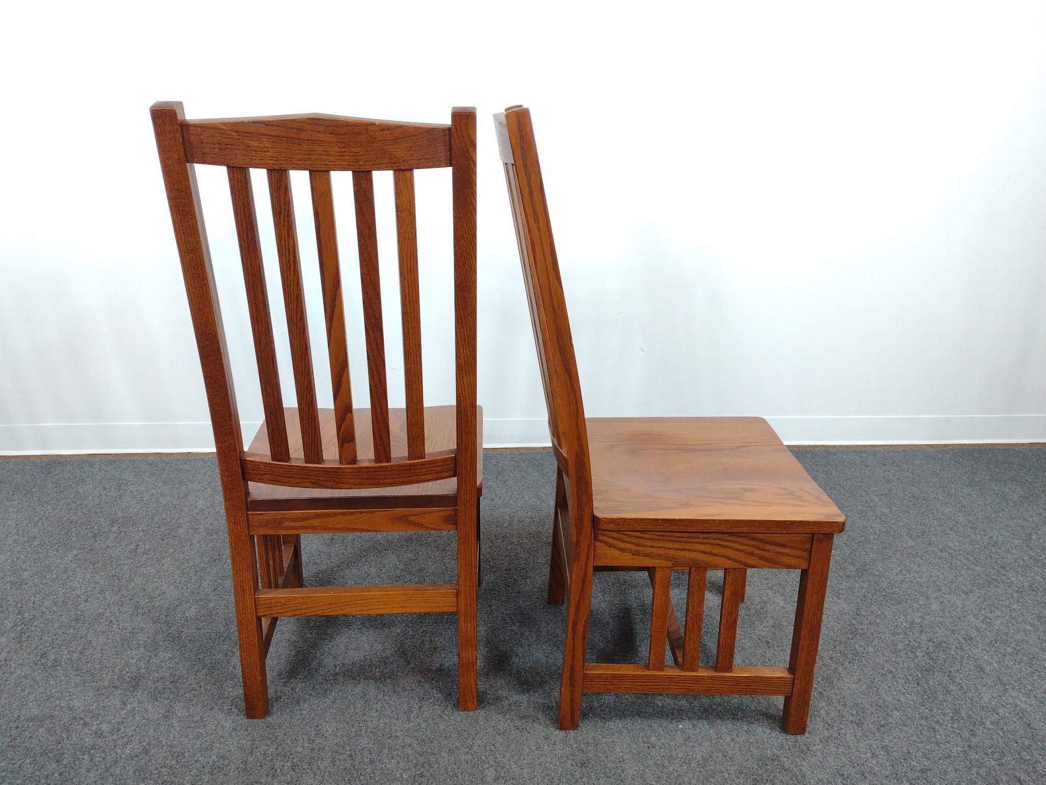 Set of 4 Arts and Crafts Mission Style Dining Chairs