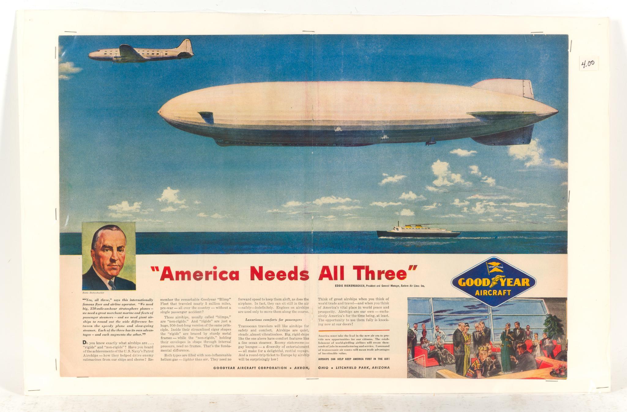 3 Goodyear Aircraft Advertisements