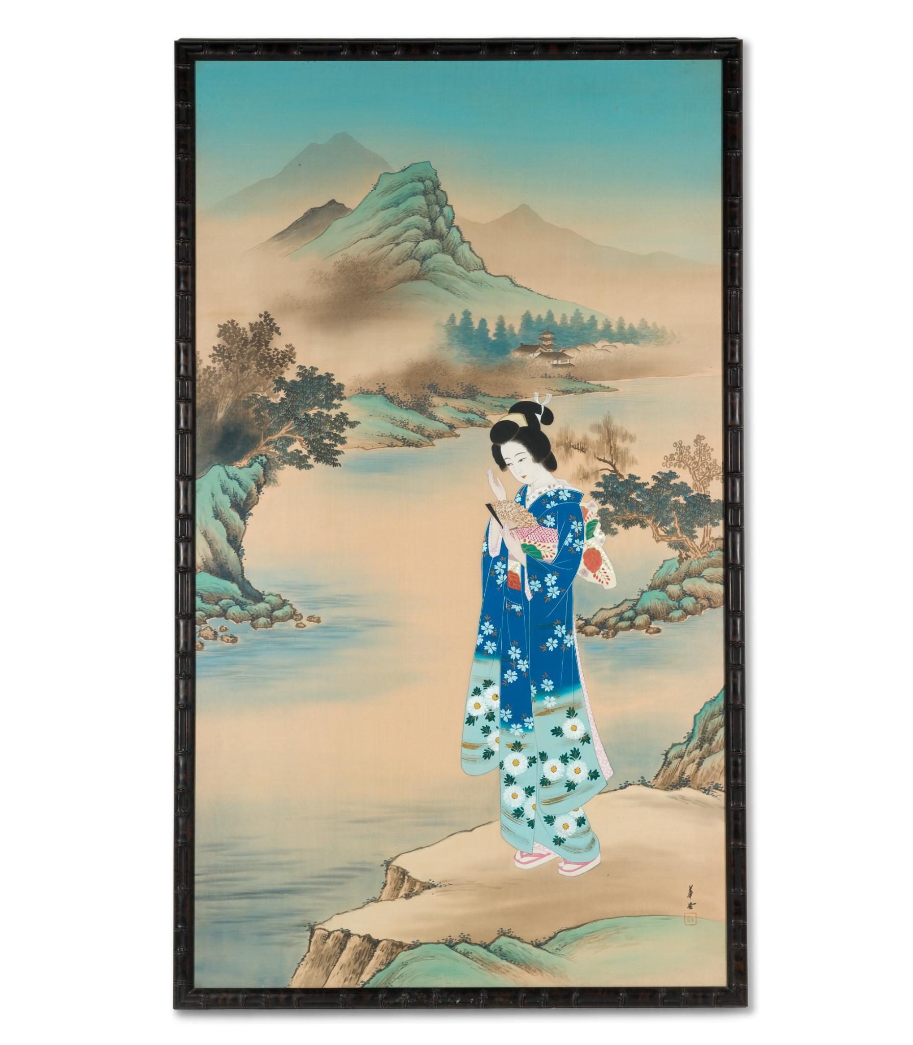 Japanese Silk Scroll Painting
