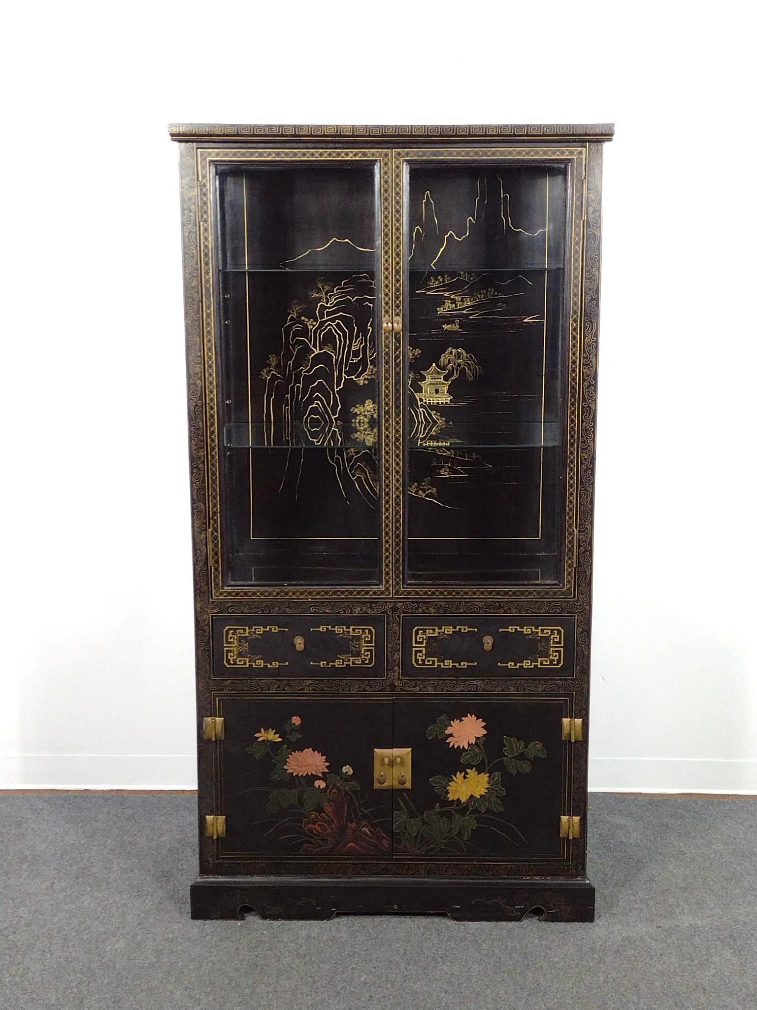 Chinese Lacquer Display Cabinet