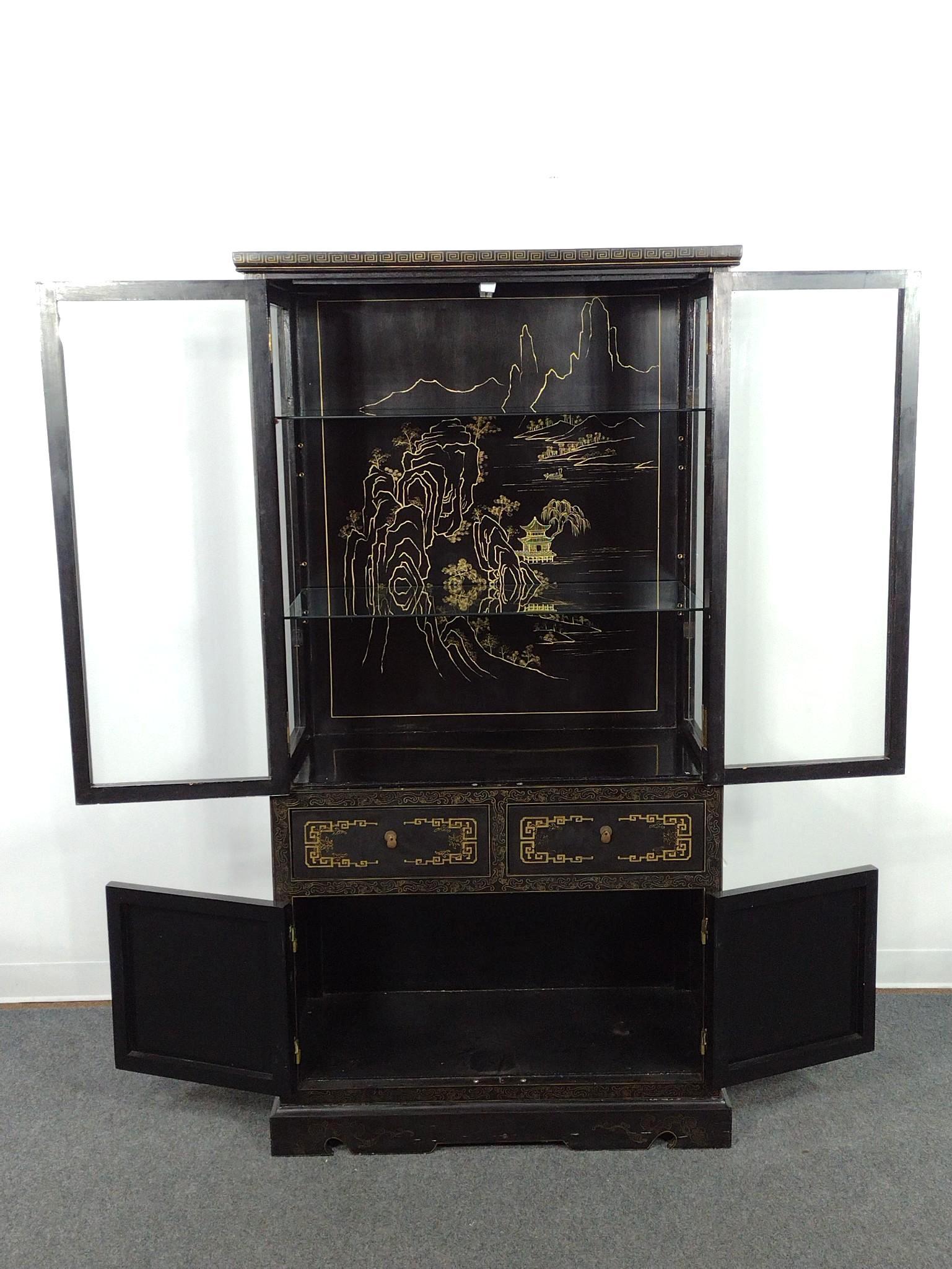 Chinese Lacquer Display Cabinet