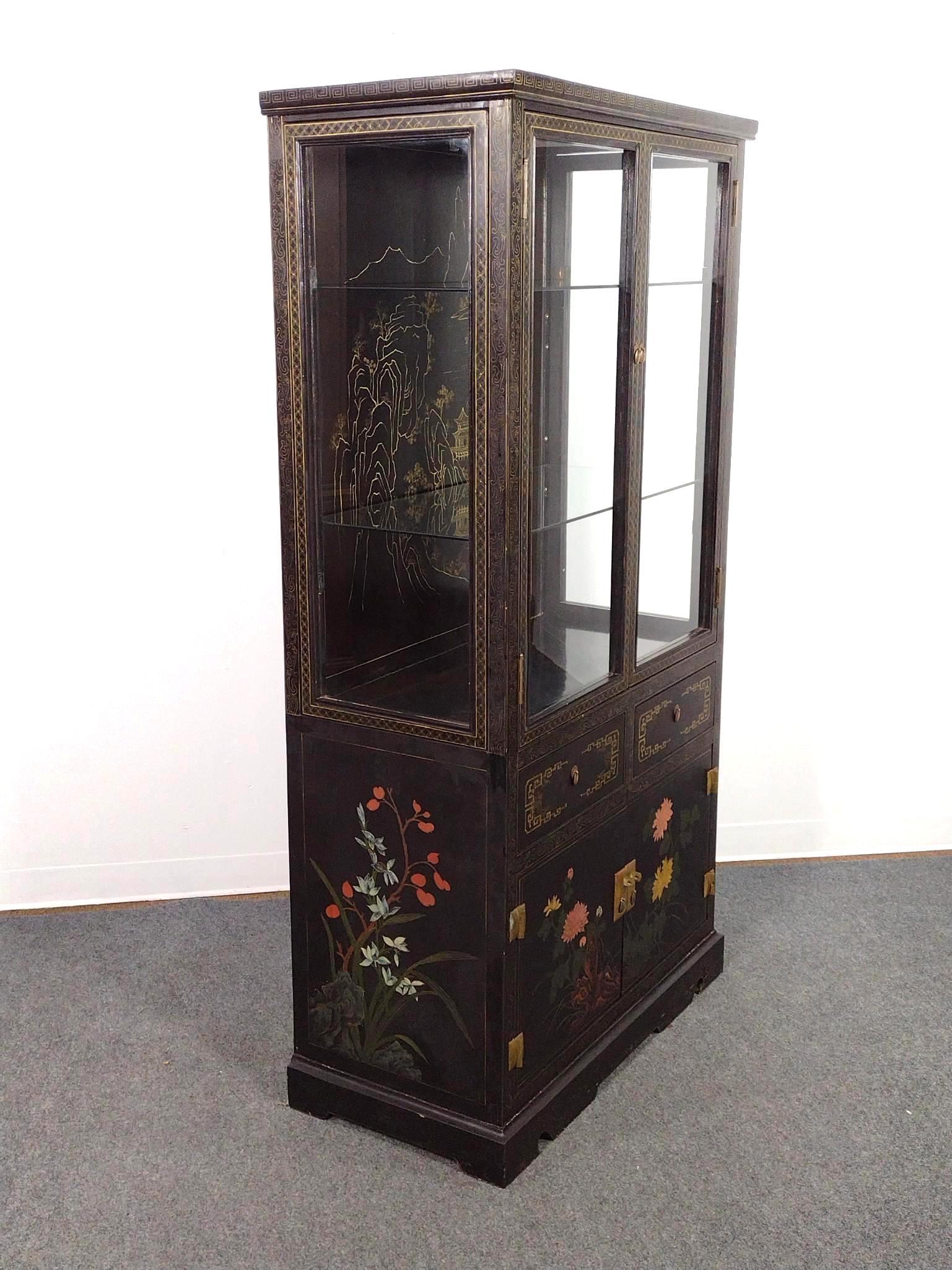Chinese Lacquer Display Cabinet