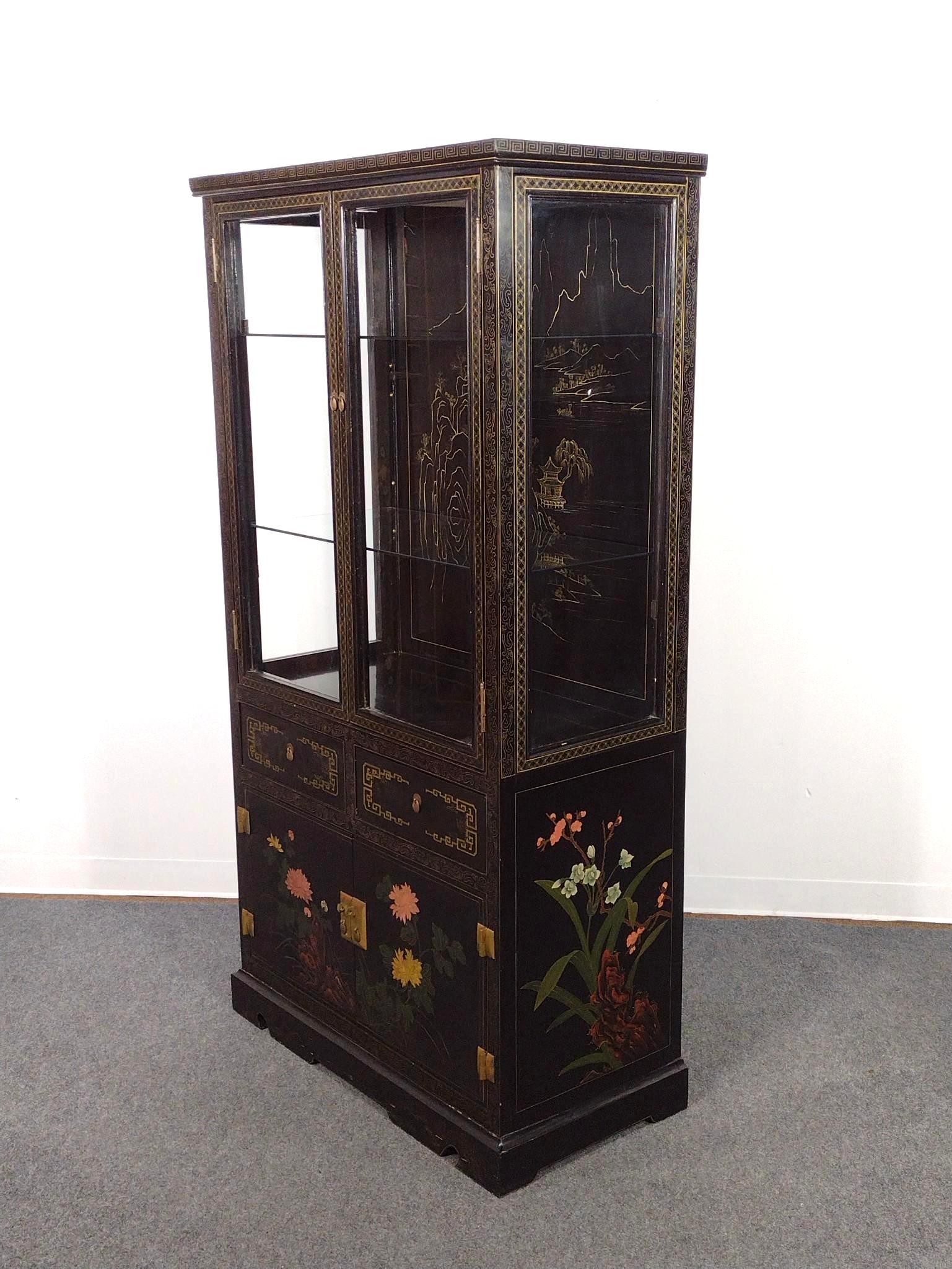 Chinese Lacquer Display Cabinet