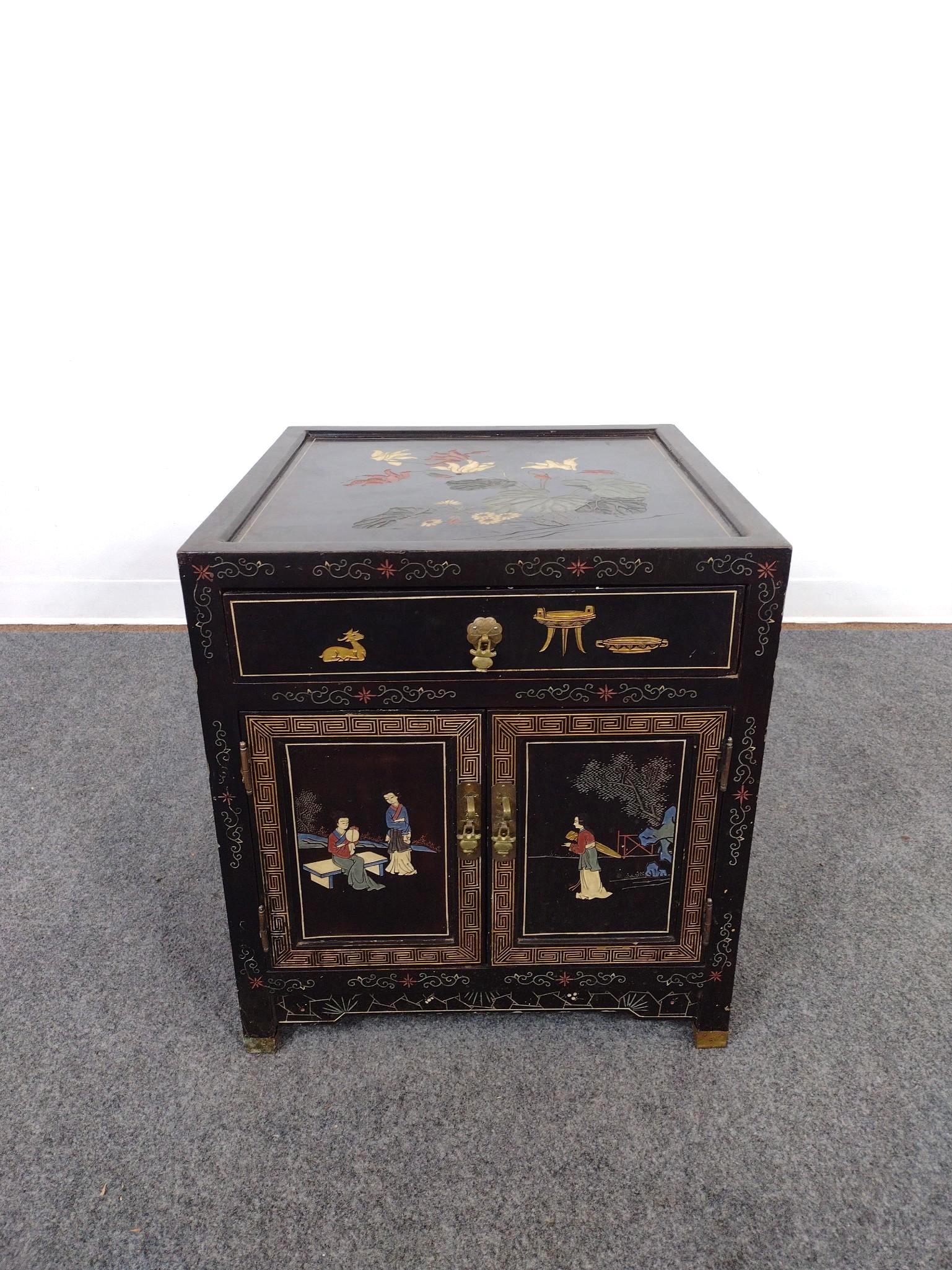 Low Chinese Lacquer Cabinet