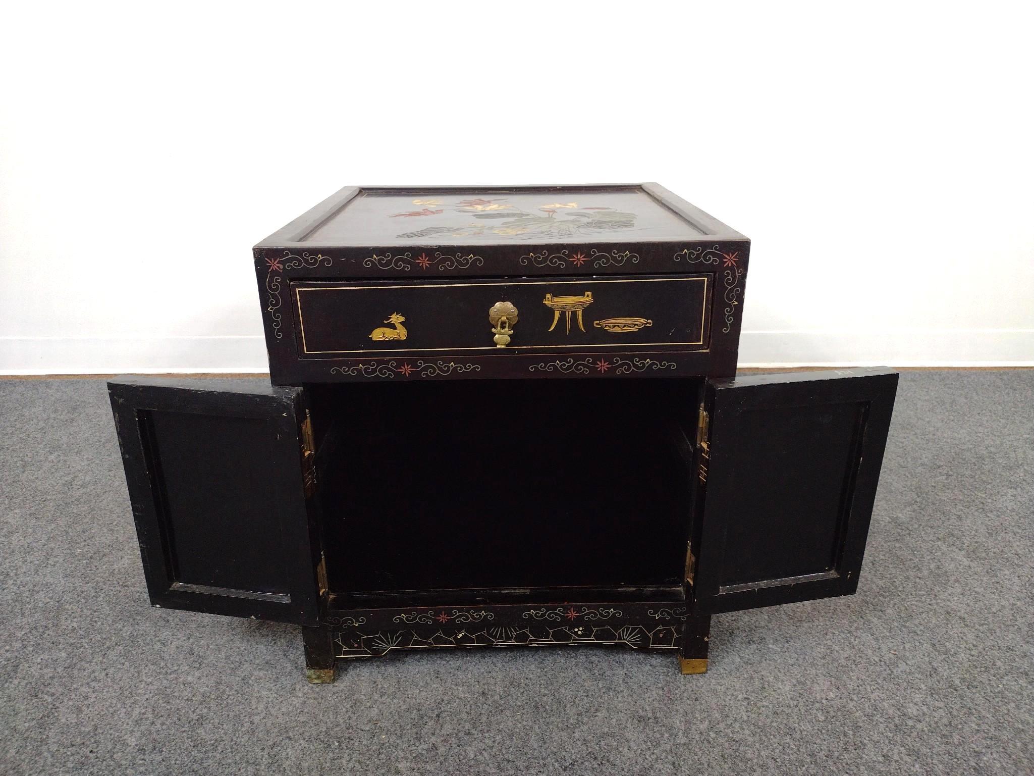 Low Chinese Lacquer Cabinet