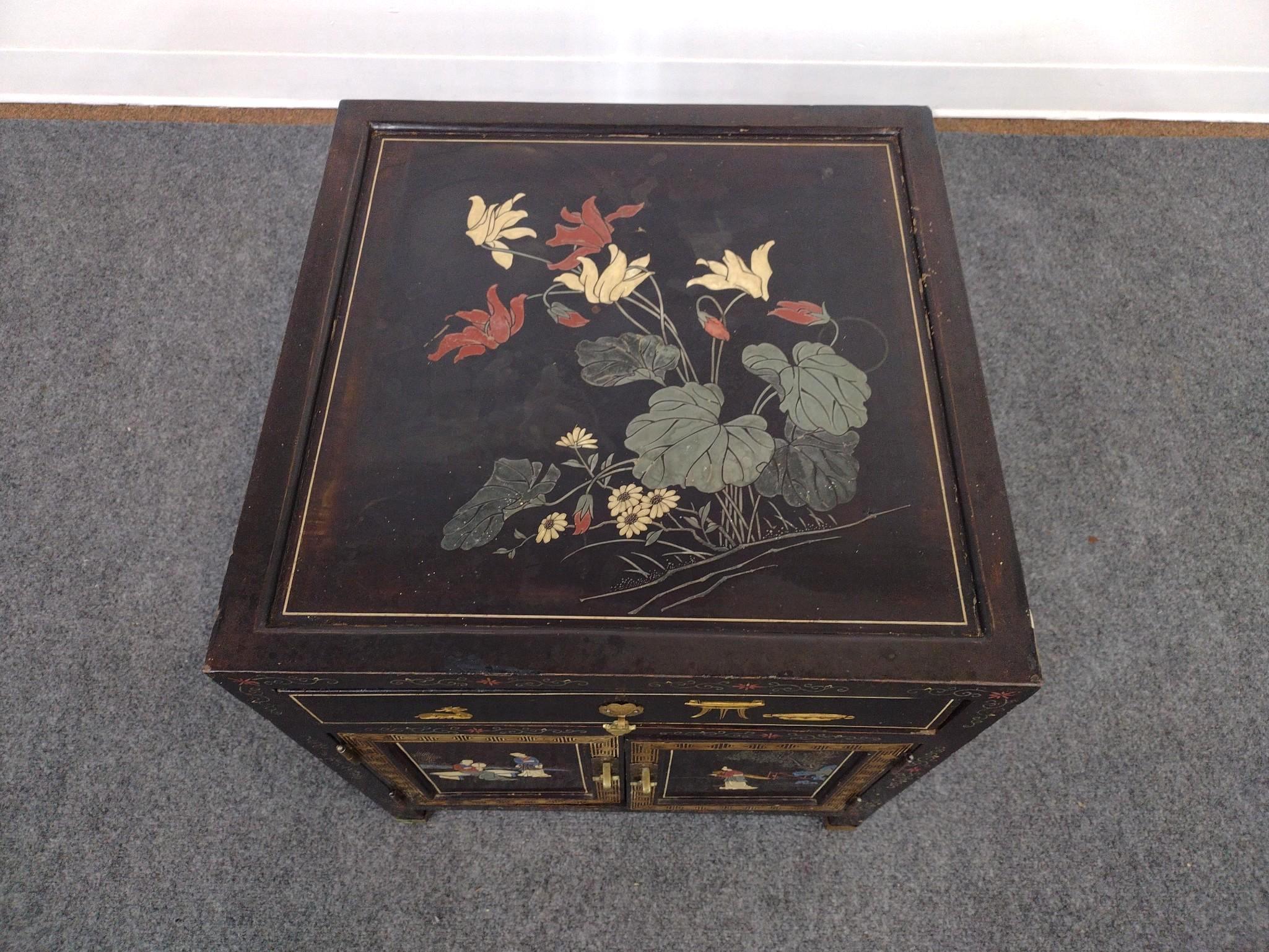 Low Chinese Lacquer Cabinet