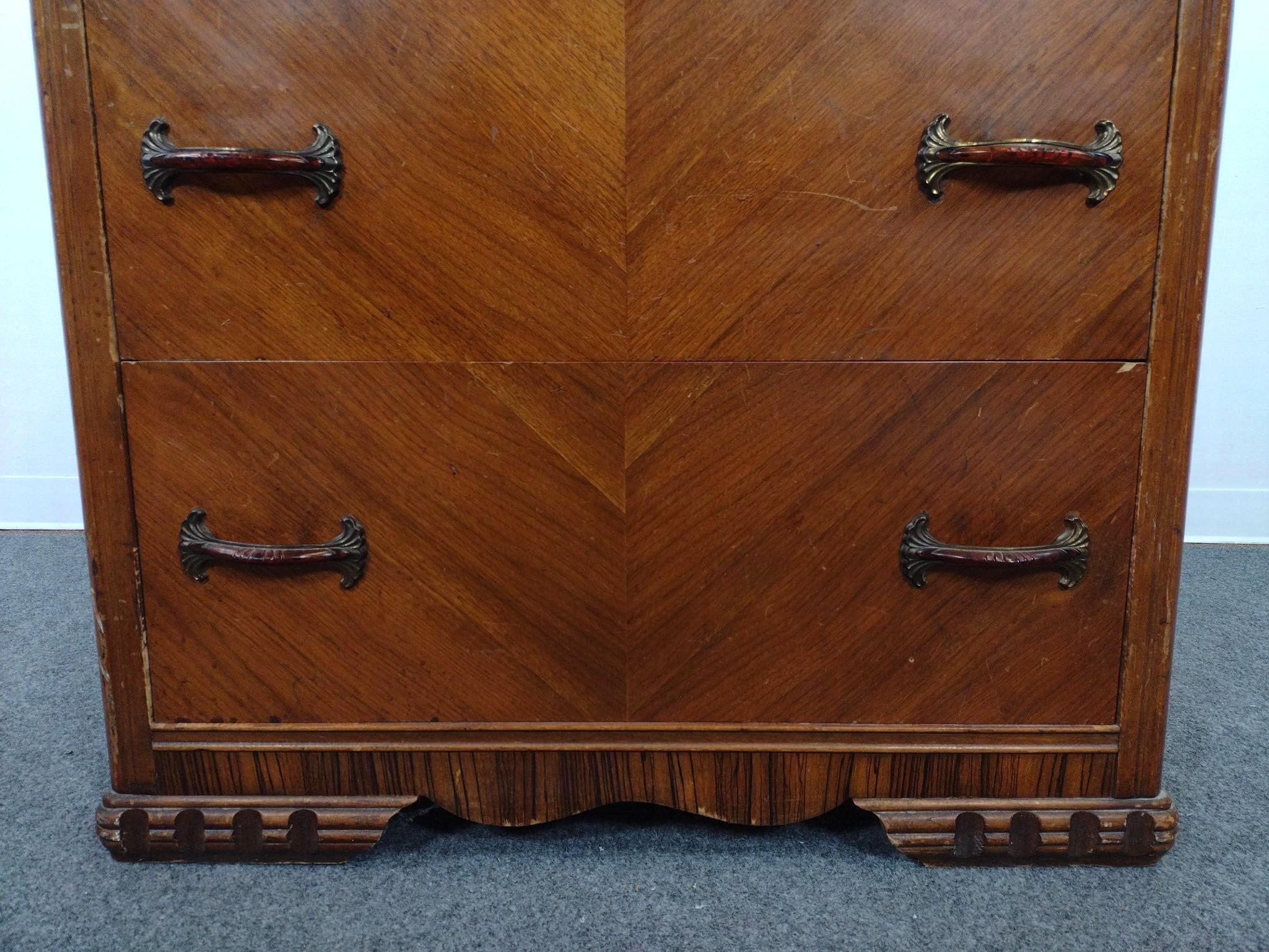 Art Deco Waterfall Tall Chest of Drawers