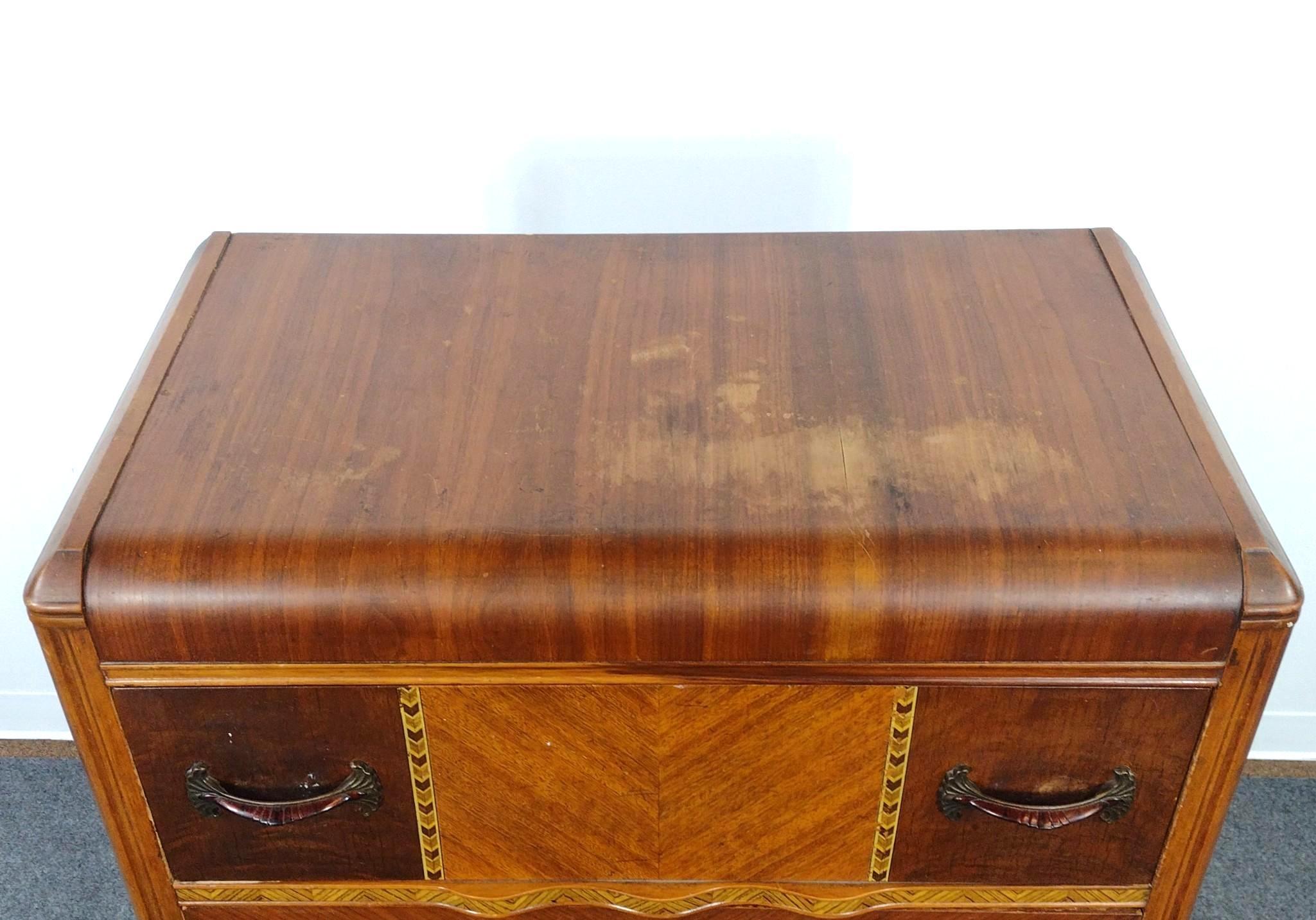 Art Deco Waterfall Tall Chest of Drawers