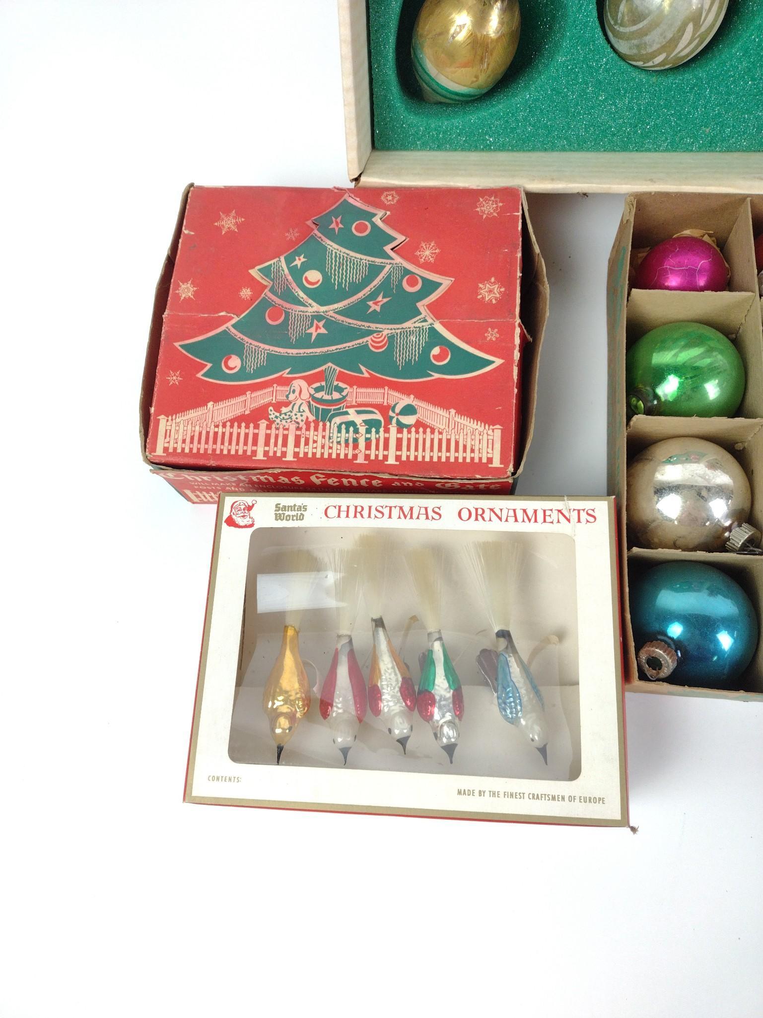 12 Boxes Of Vintage Christmas Ornaments Incl. Kurt Adler Inc. & Shiny Brite