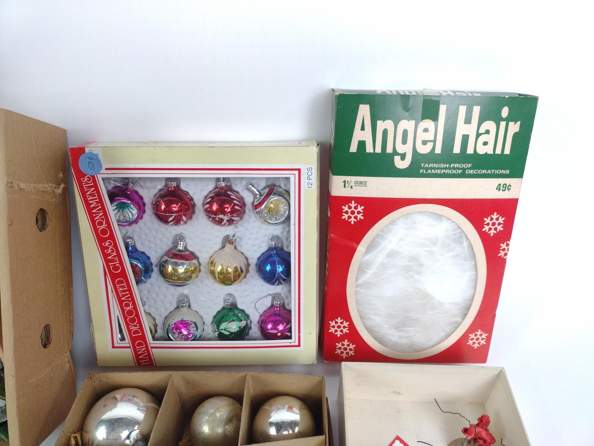 12 Boxes Of Vintage Christmas Ornaments Incl. Kurt Adler Inc. & Shiny Brite