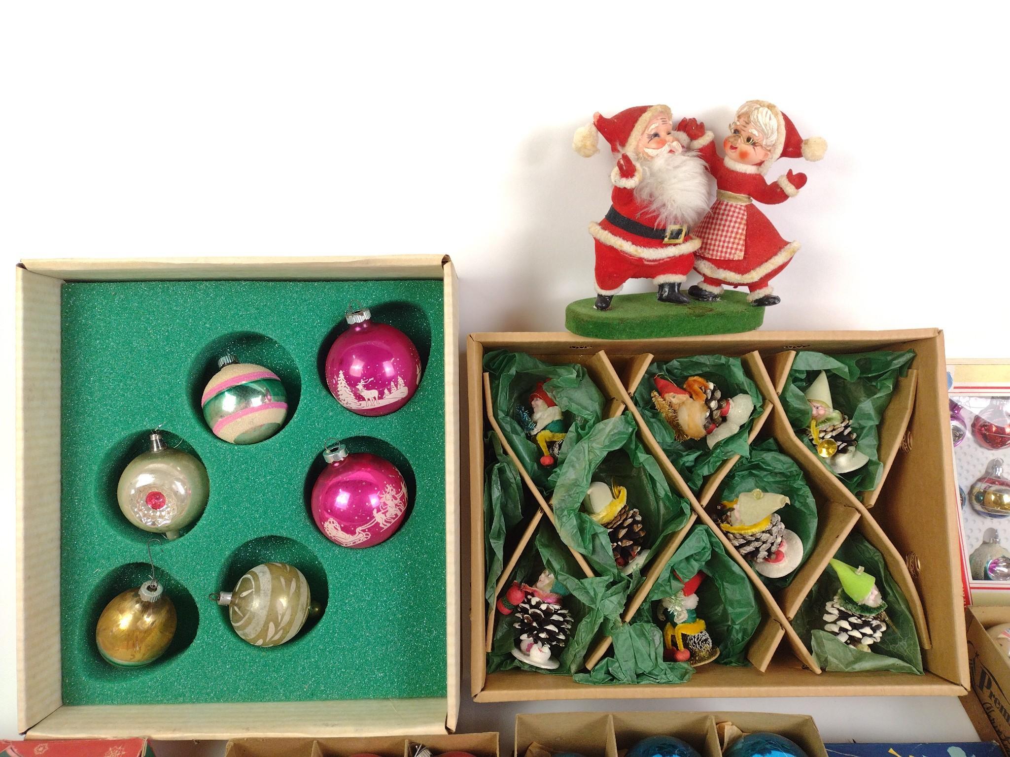 12 Boxes Of Vintage Christmas Ornaments Incl. Kurt Adler Inc. & Shiny Brite