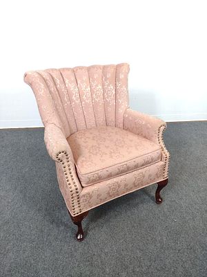 Channel Back Parlor Chair. 30" wide X 26" deep X 33" high. No manufactures name found.