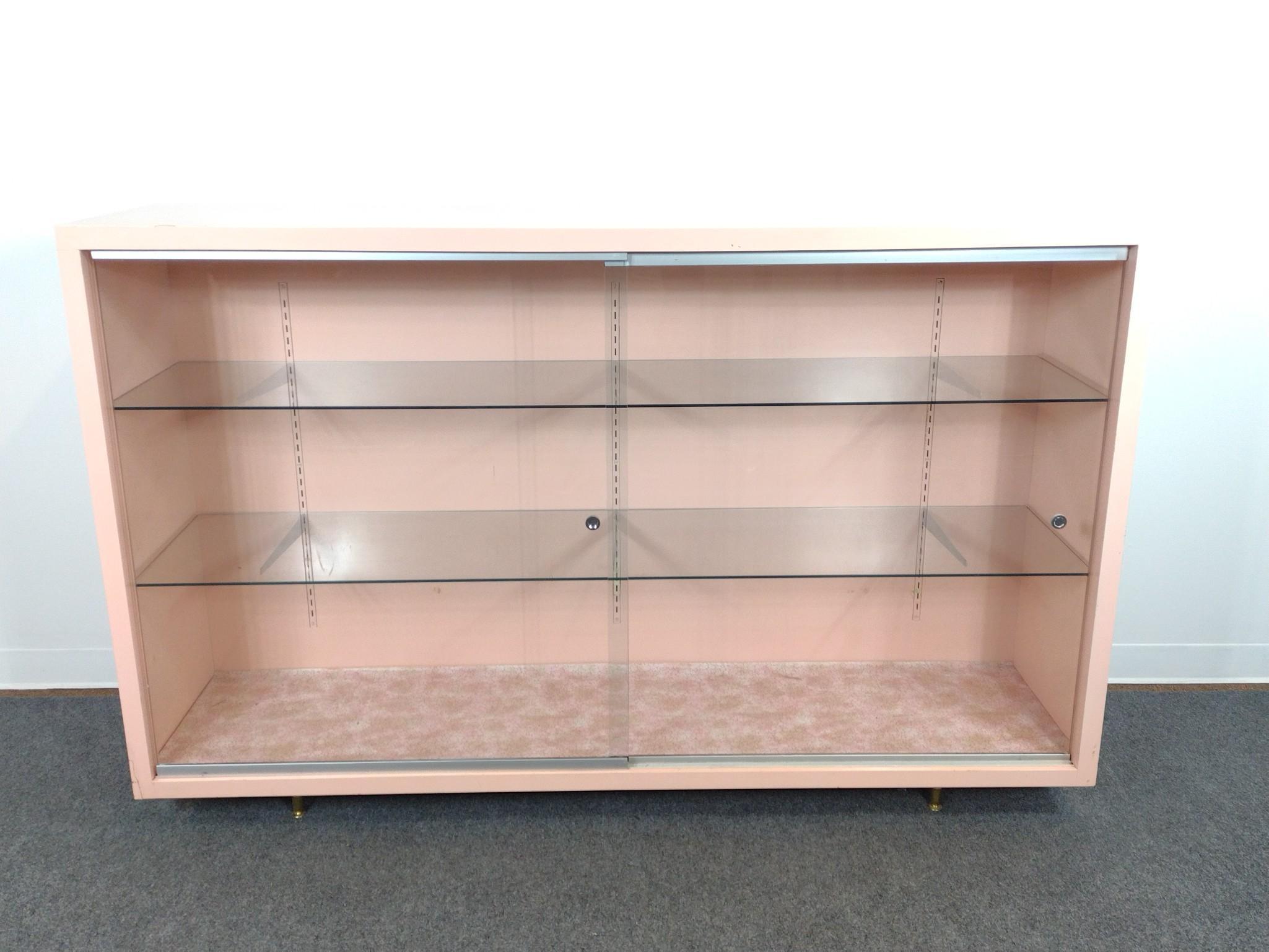 Mid-Century Modern Sliding Glass Door Display Case