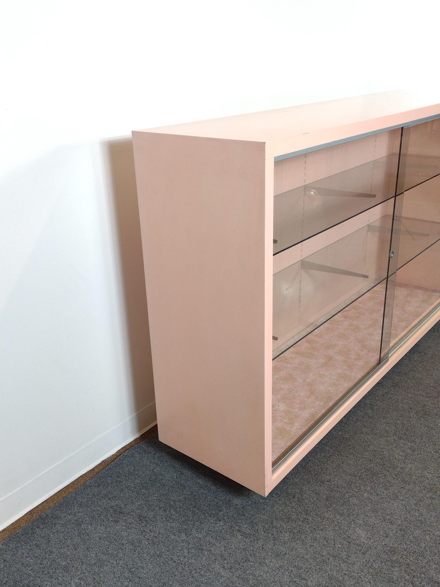 Mid-Century Modern Sliding Glass Door Display Case