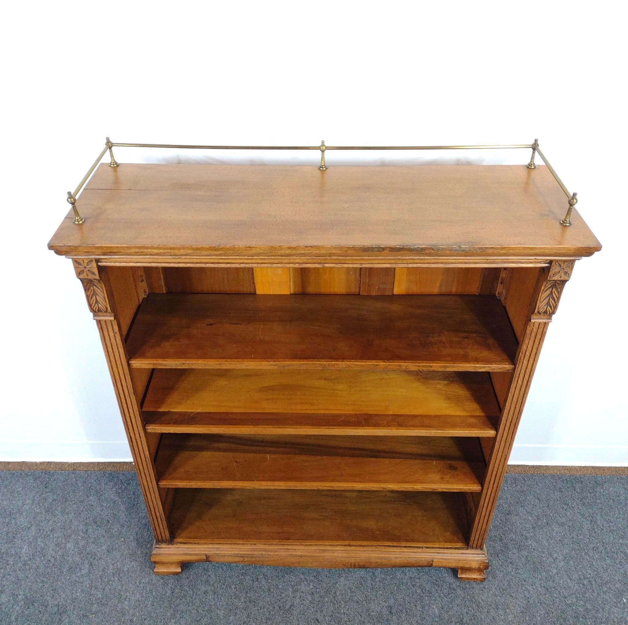 Open Bookcase with Brass Gallery