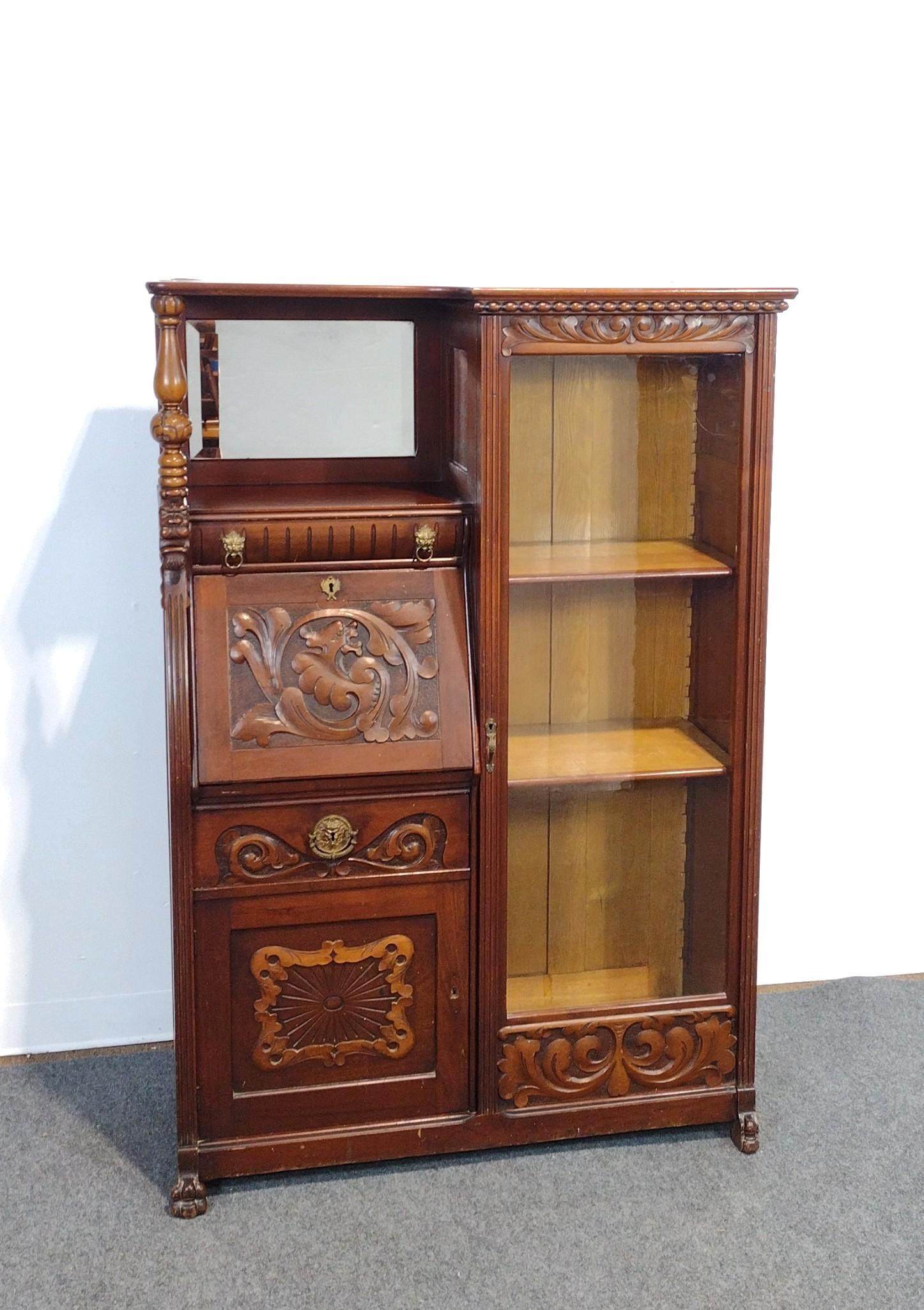 Side By Side Secretary Desk Bookcase