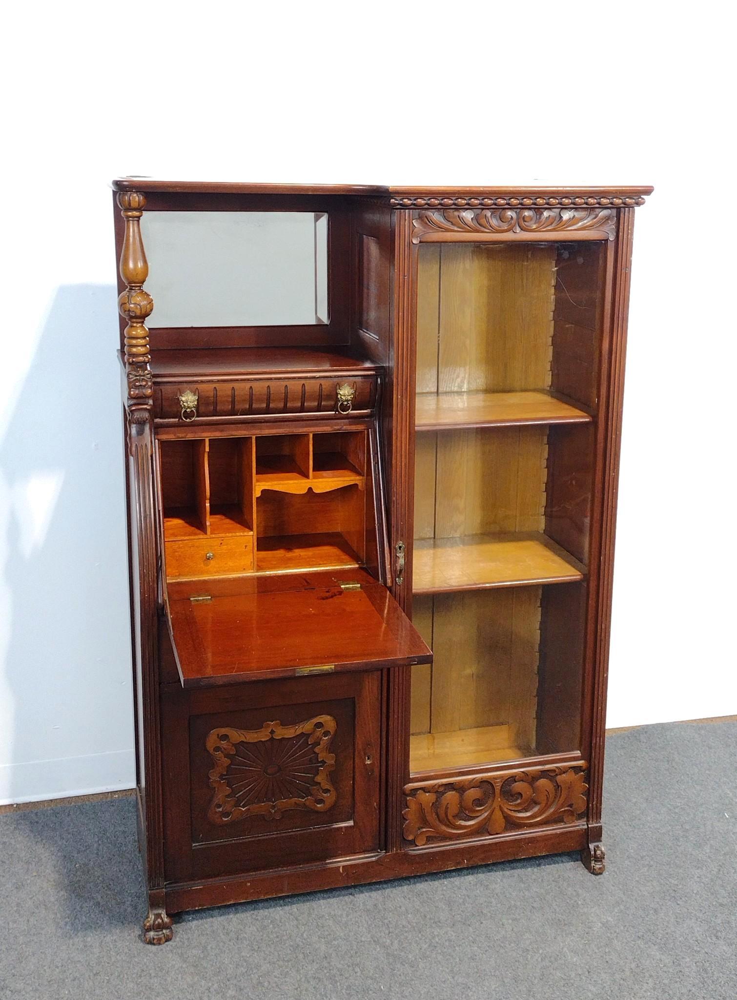 Side By Side Secretary Desk Bookcase