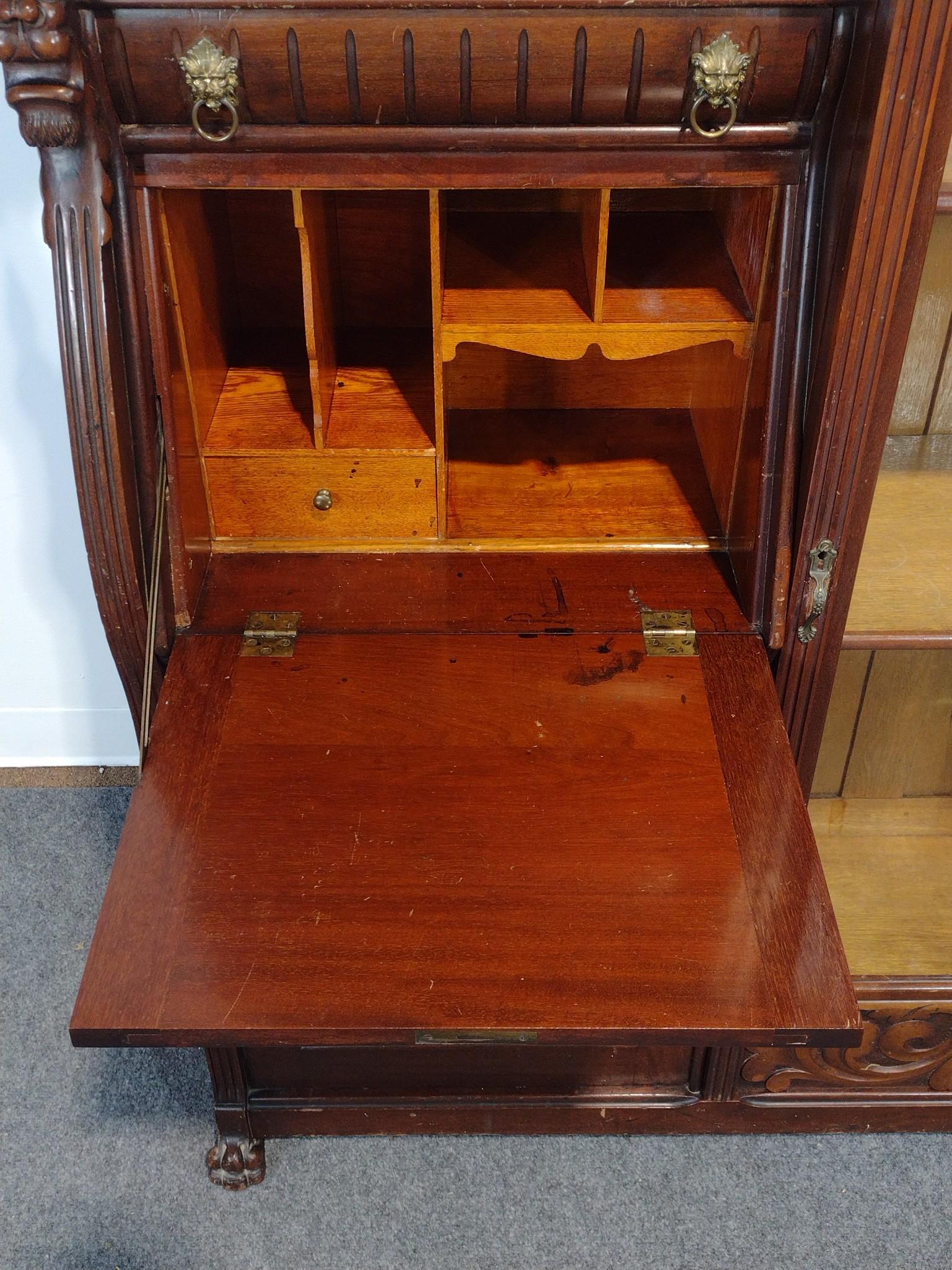 Side By Side Secretary Desk Bookcase