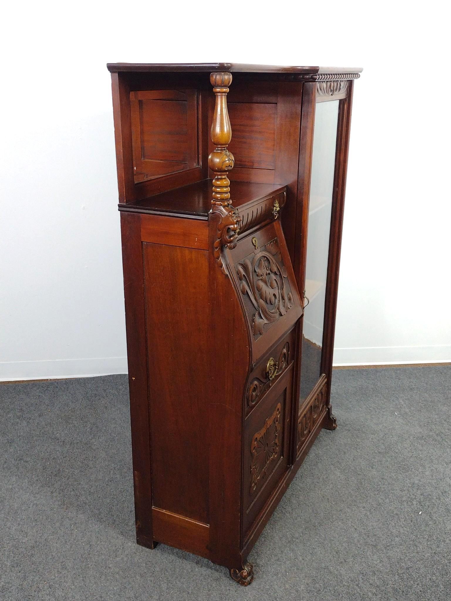 Side By Side Secretary Desk Bookcase