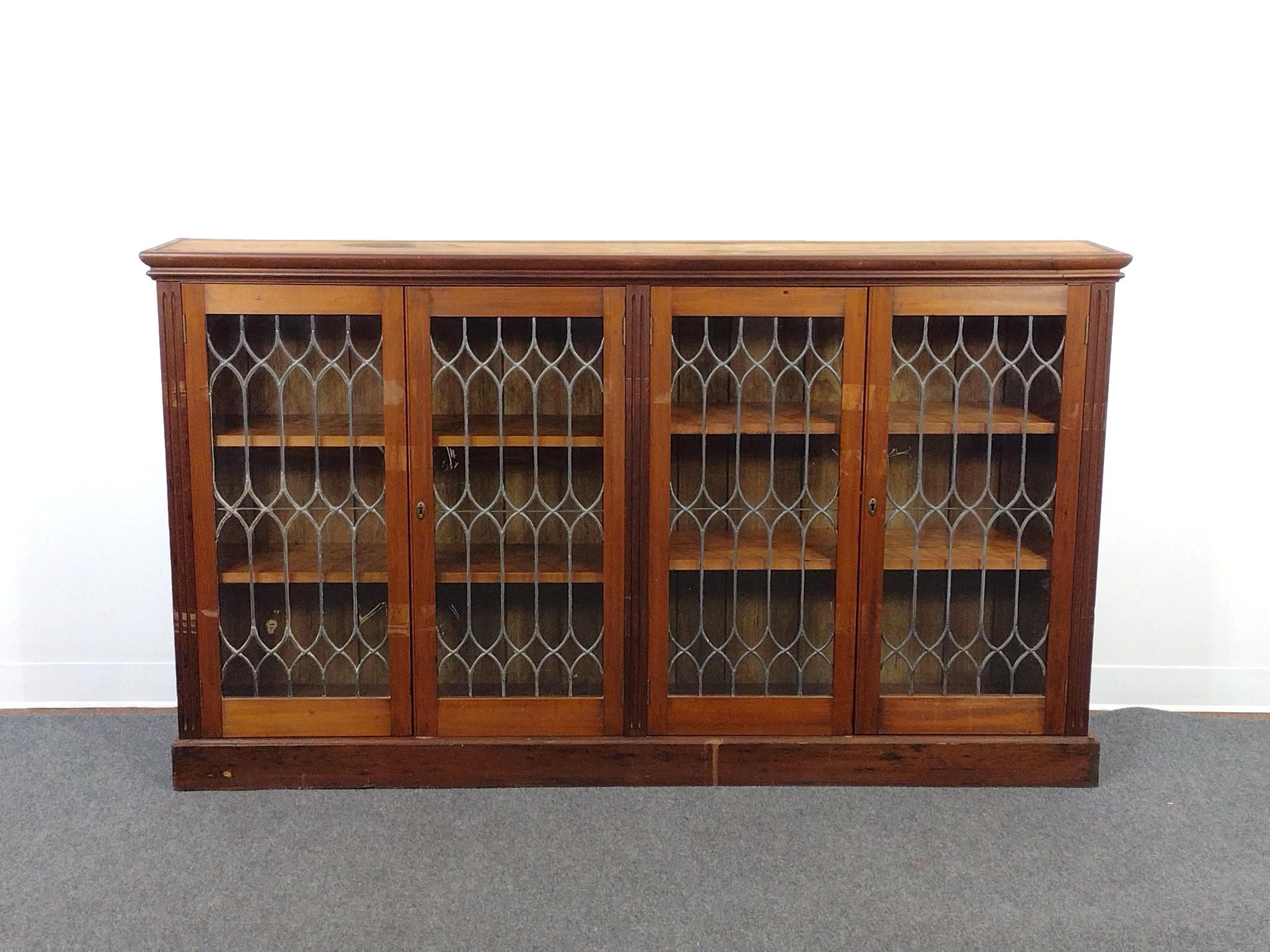 Glass Door Low Bookcase Library Cabinet