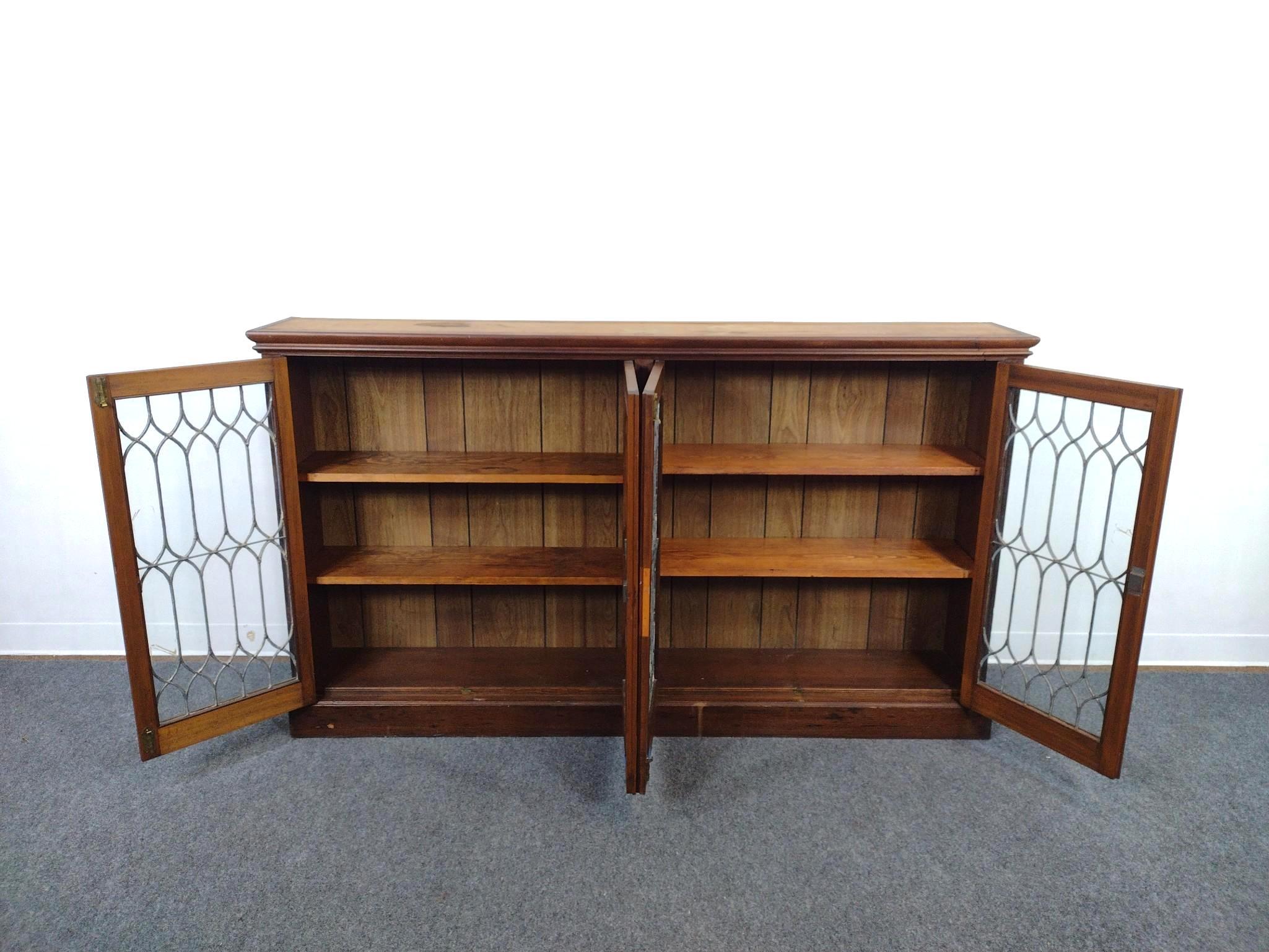 Glass Door Low Bookcase Library Cabinet