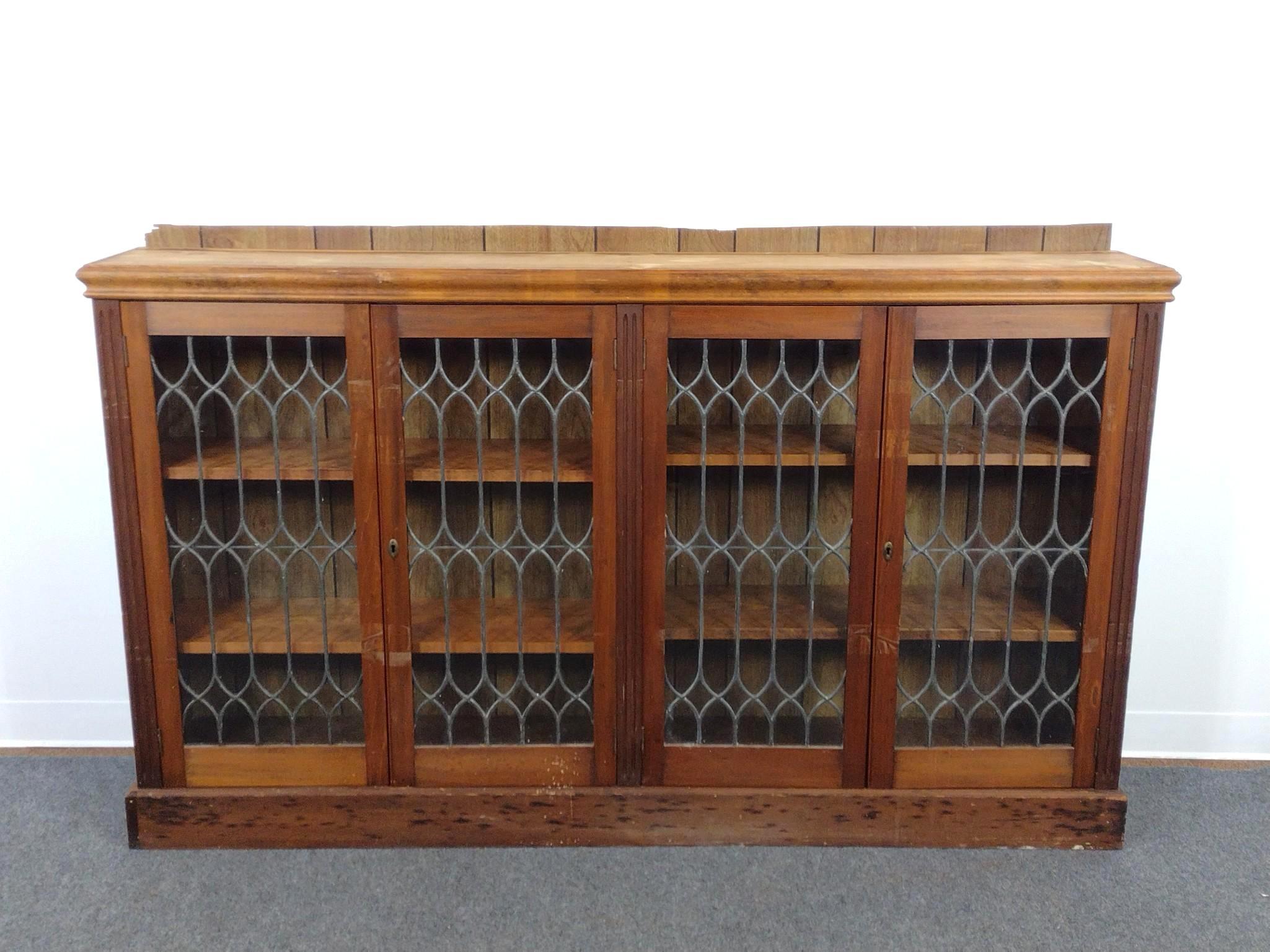 Glass Door Low Bookcase Library Cabinet