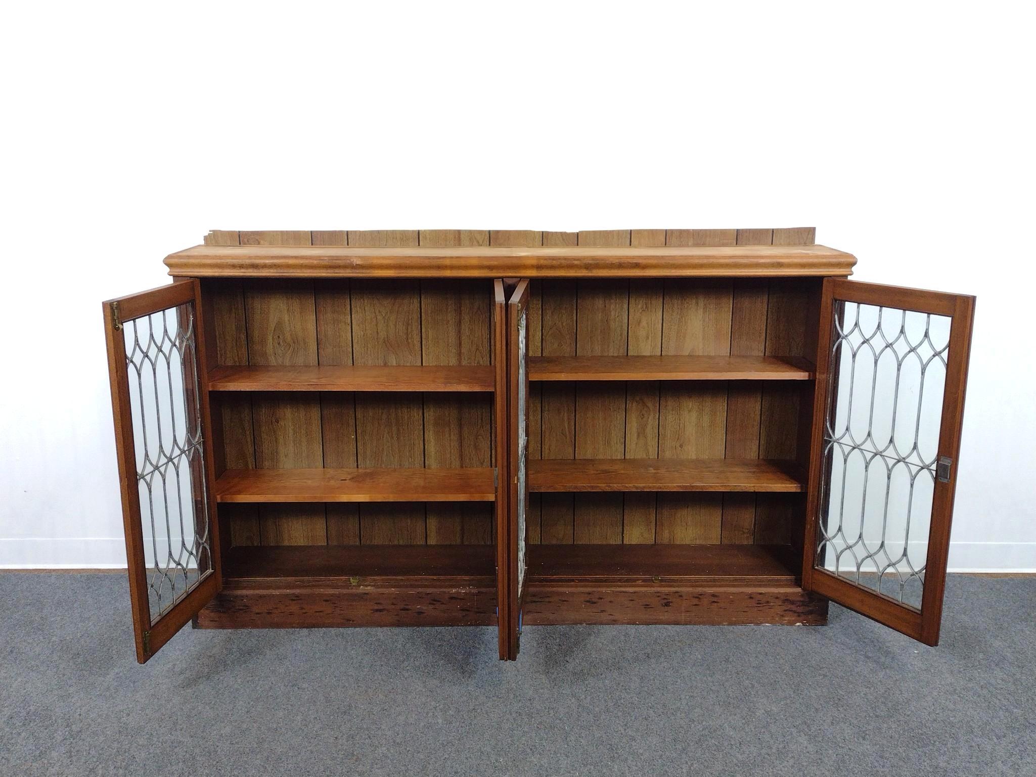 Glass Door Low Bookcase Library Cabinet