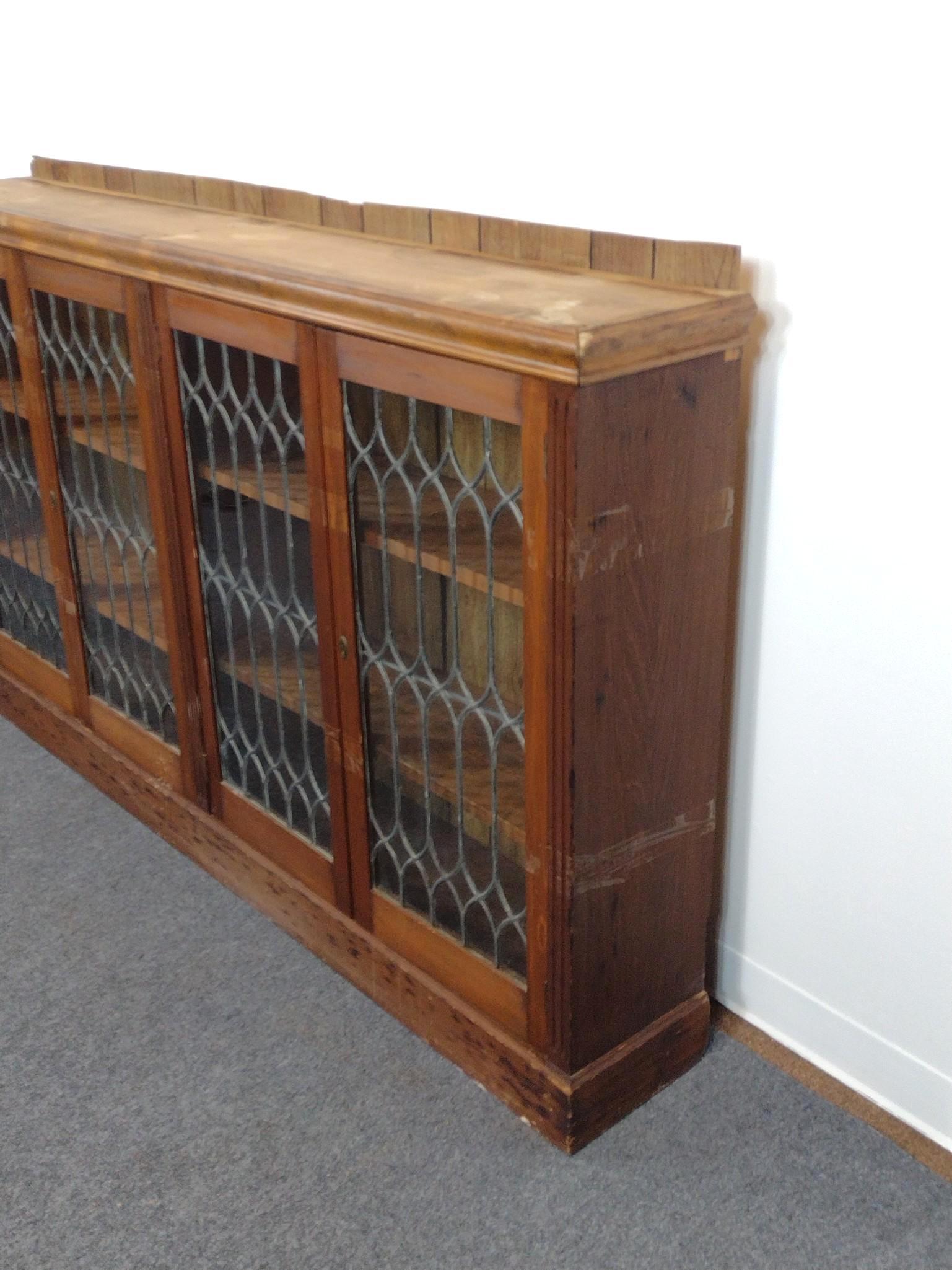 Glass Door Low Bookcase Library Cabinet