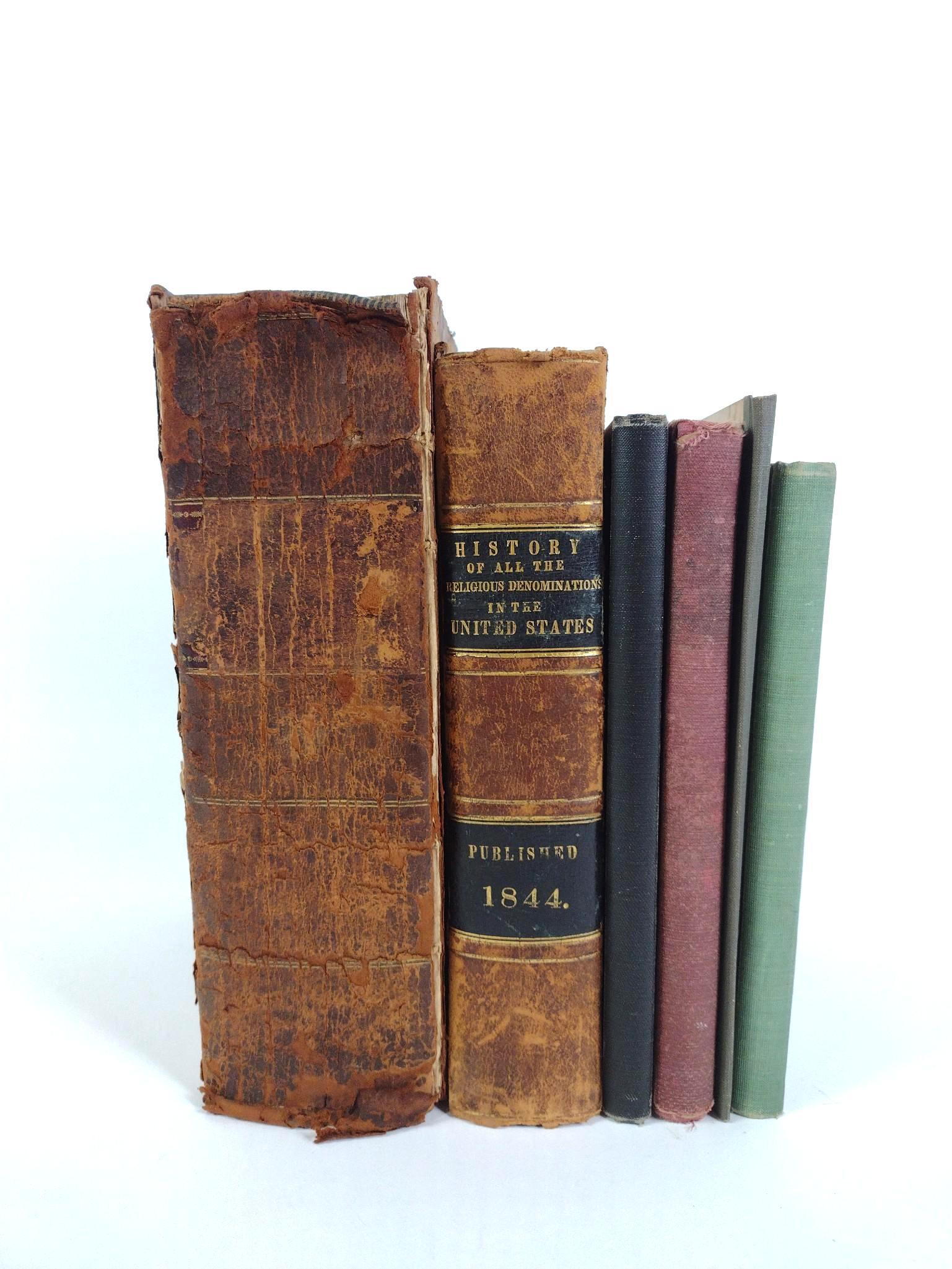 2 Antique Books on Religion & 3 Antique Hymnals