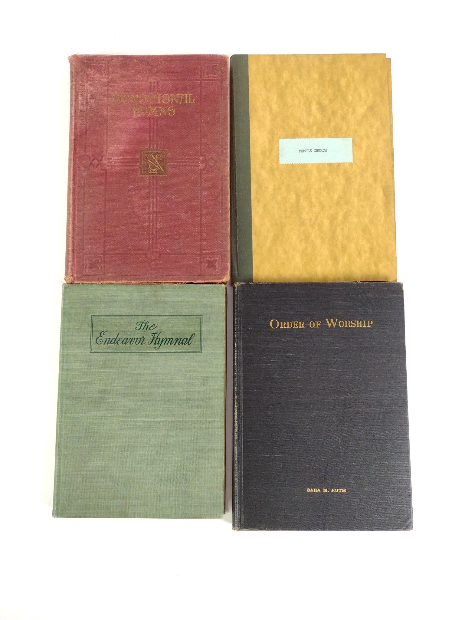 2 Antique Books on Religion & 3 Antique Hymnals