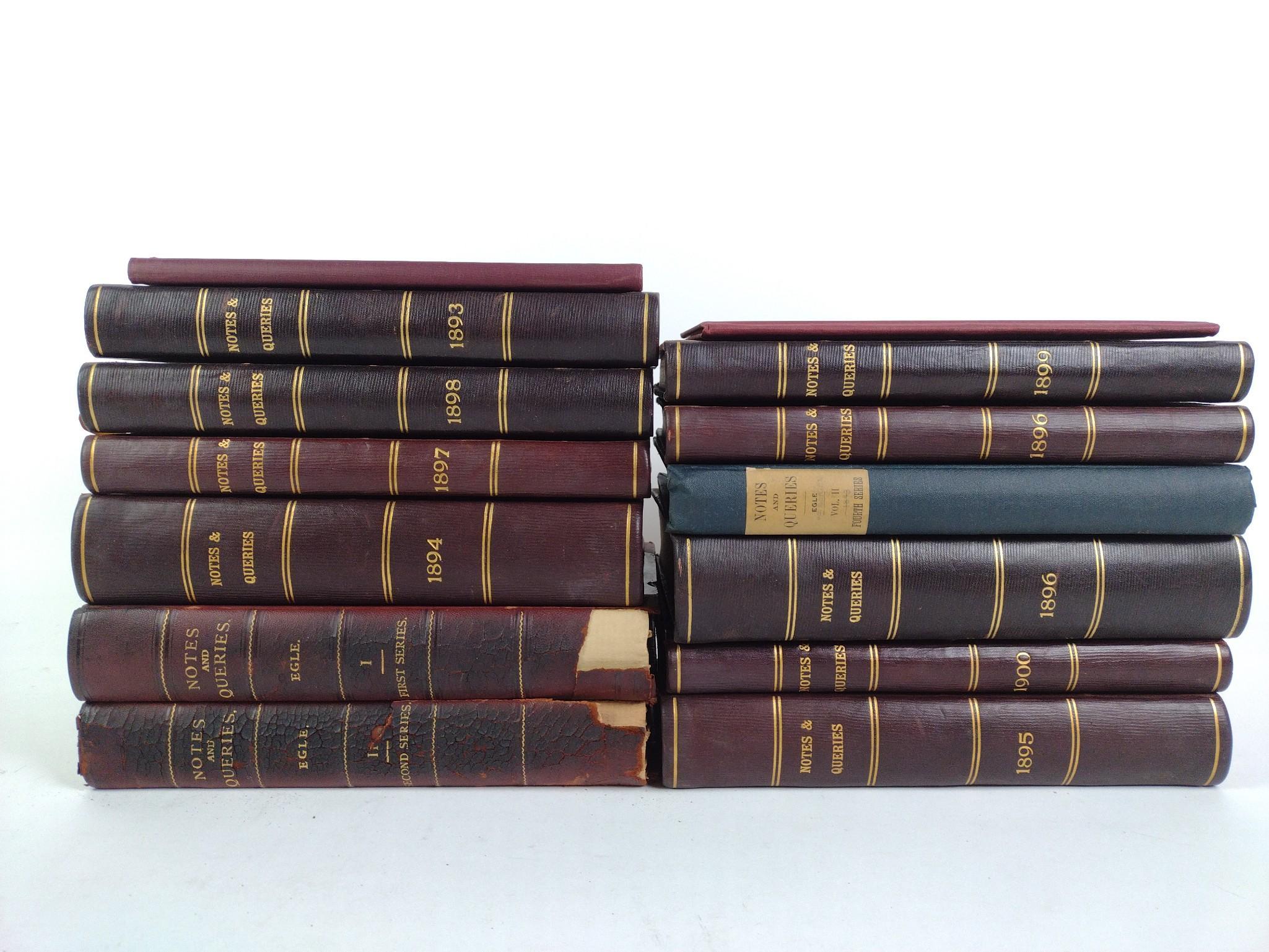 14 Antique Volumes "Egles Notes Queries"