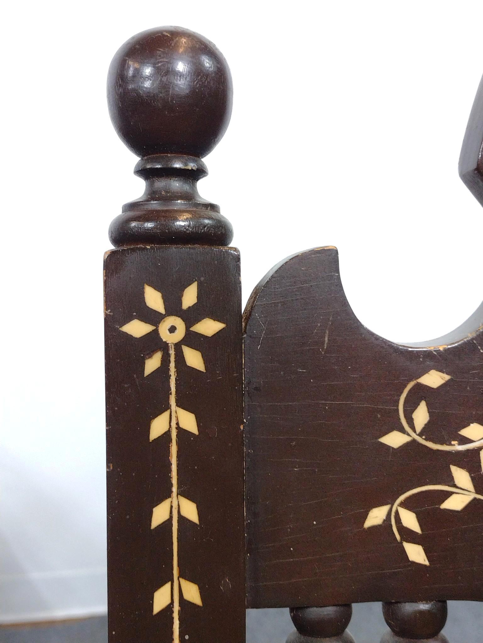 Pair of Inlaid and Cane Armchairs