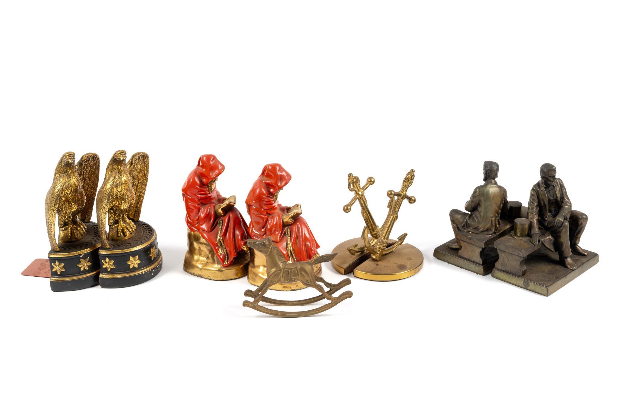 4 Sets of Bookends Incl. Marion Bronze Company