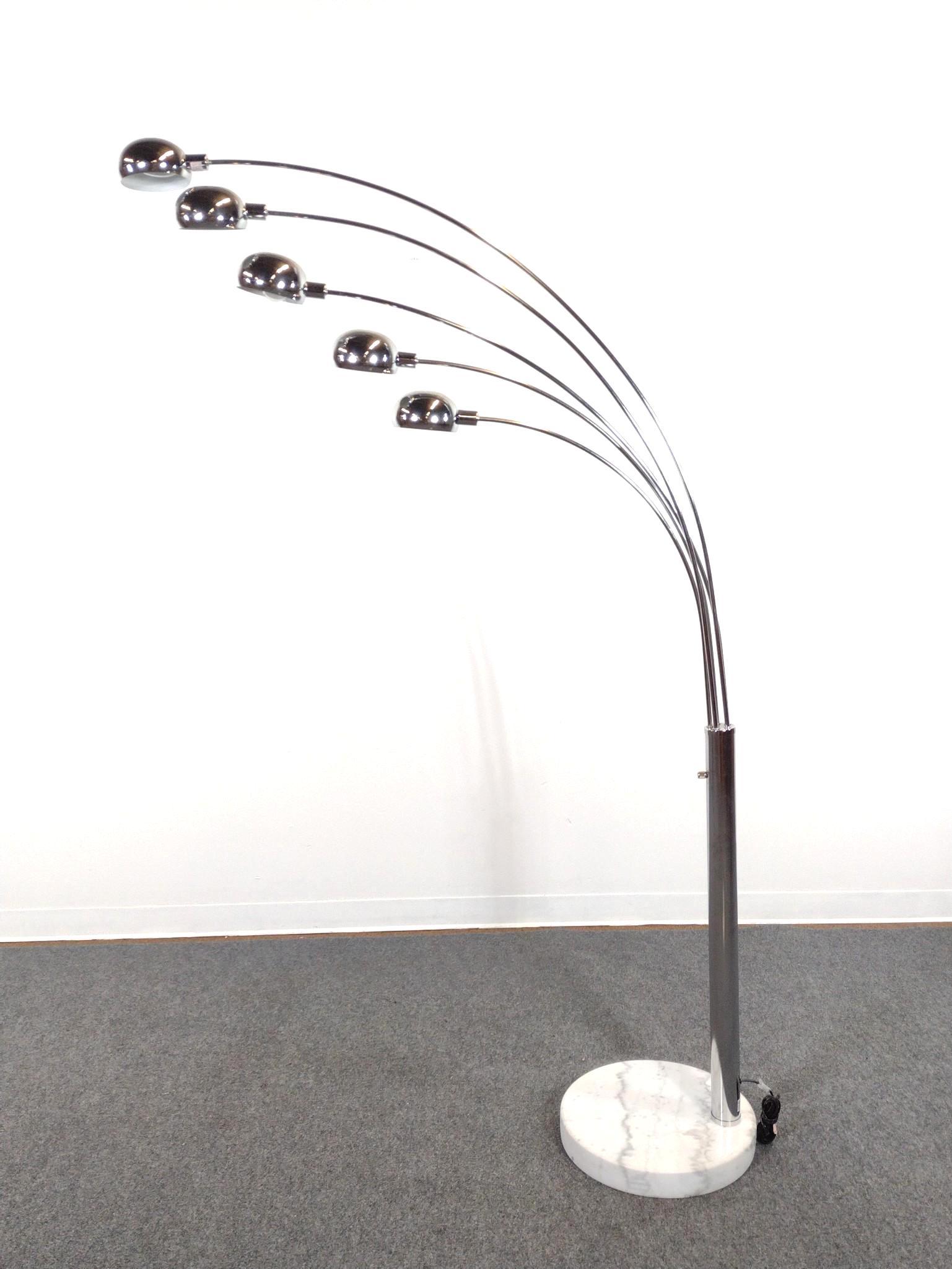 Mid-Century Modern Chrome Arc Floor Lamp