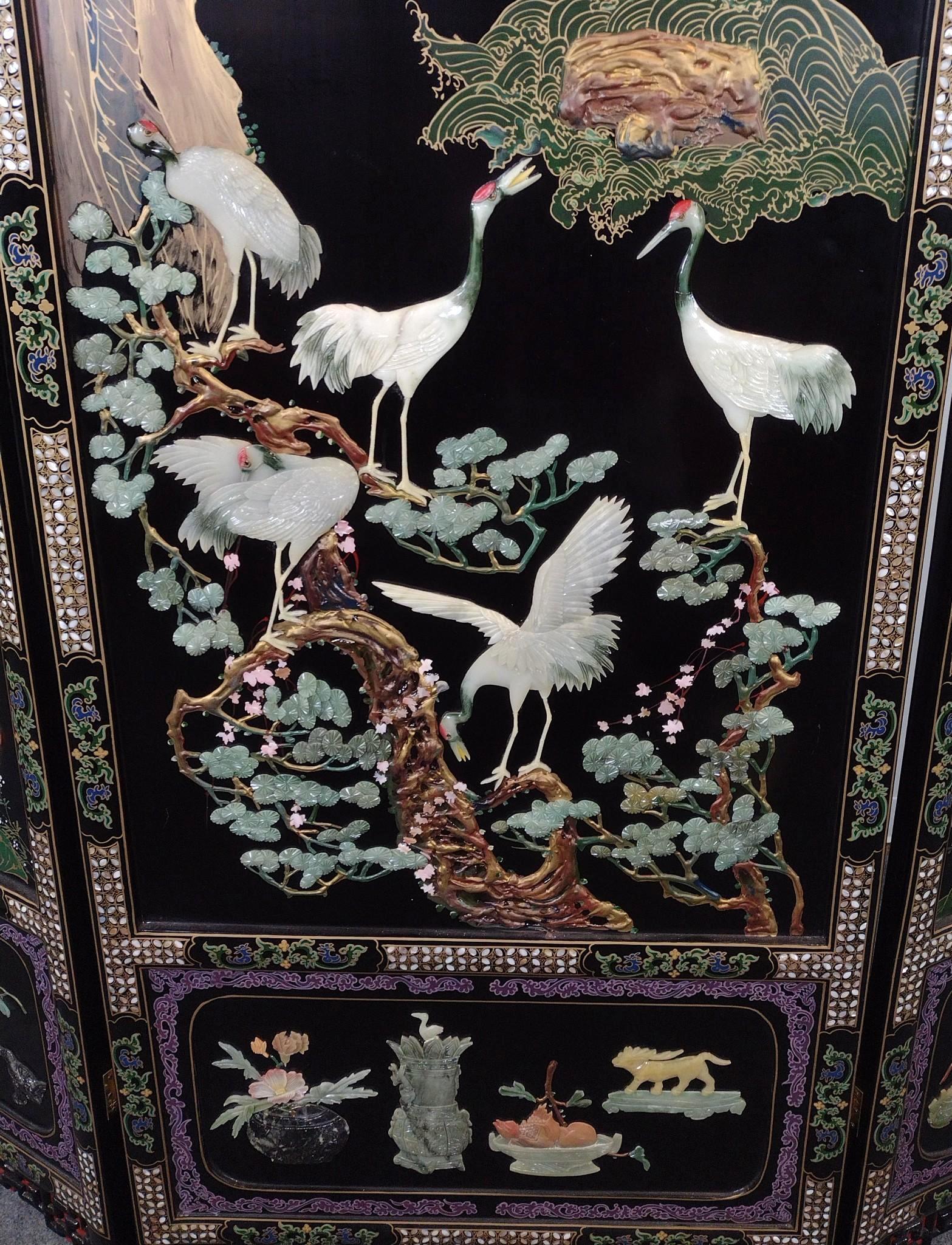 Chinese 5-Panel Lacquer Room Divider