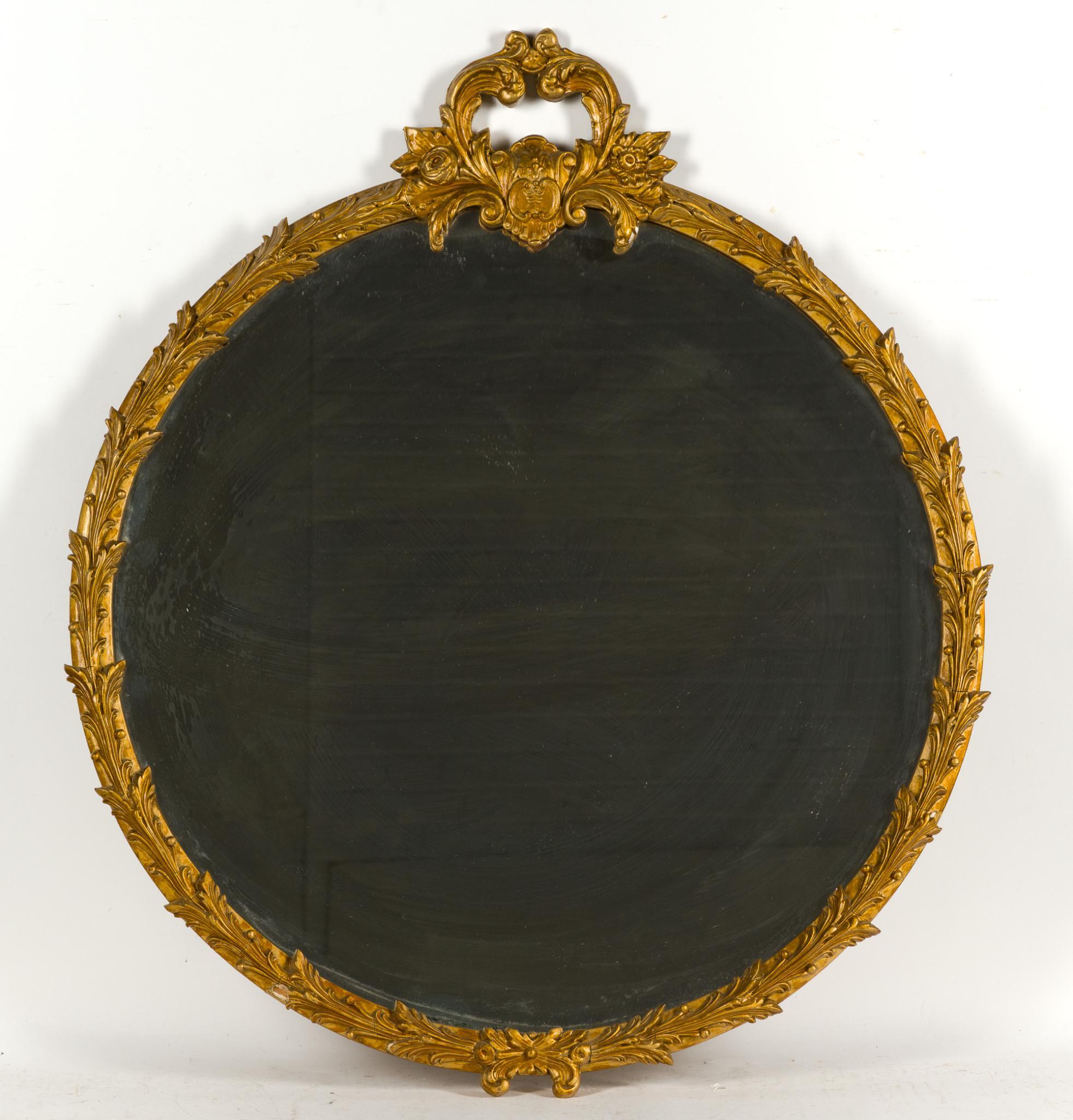 Round Gilt Frame Mirror