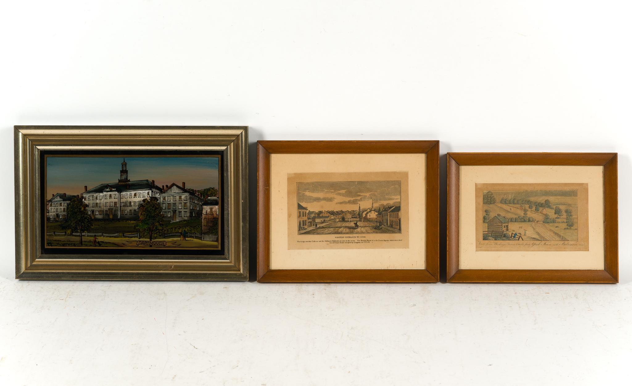 5 Framed Historic Architectural Prints and Landscapes