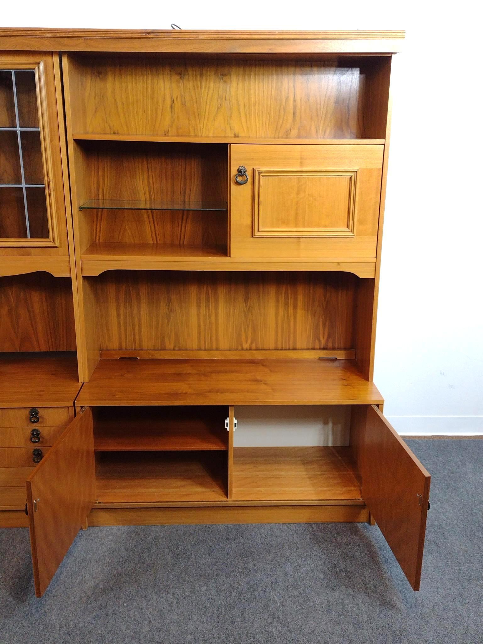 Mid-Century Modern Danish Style 3-Section Wall Unit